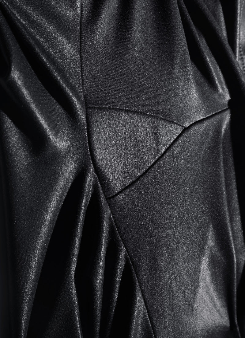 Seluar Legging Kulit Tiruan Matte Butterluxe Wanita CRZ YOGA Tiada Jahitan Depan 67 cm Hitam Kulit Klasik
