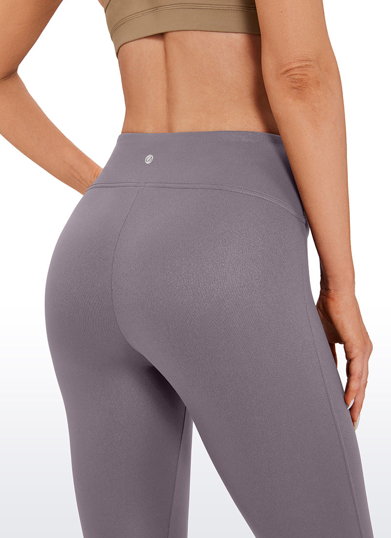 CRZ YOGA Wanita Butterluxe Seluar Legging Kulit Tiruan Matte Tanpa Jahitan Depan Corak Klasik Kelabu Tornado 26.5''