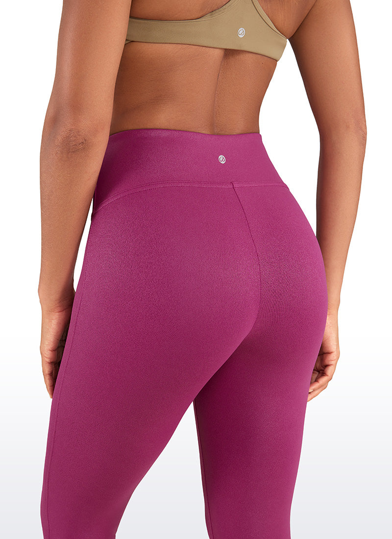 Seluar Legging Matte Kulit Tiruan Tanpa Jahitan Hadapan Butterluxe Wanita CRZ YOGA 67 cm Corak Klasik Ungu Magenta