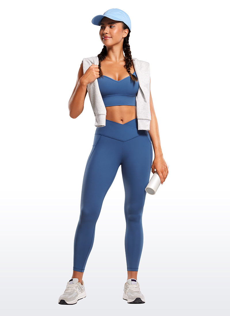 Seluar Legging Pinggang Bersilang CRZ YOGA Butterluxe Wanita dengan Poket 64 cm