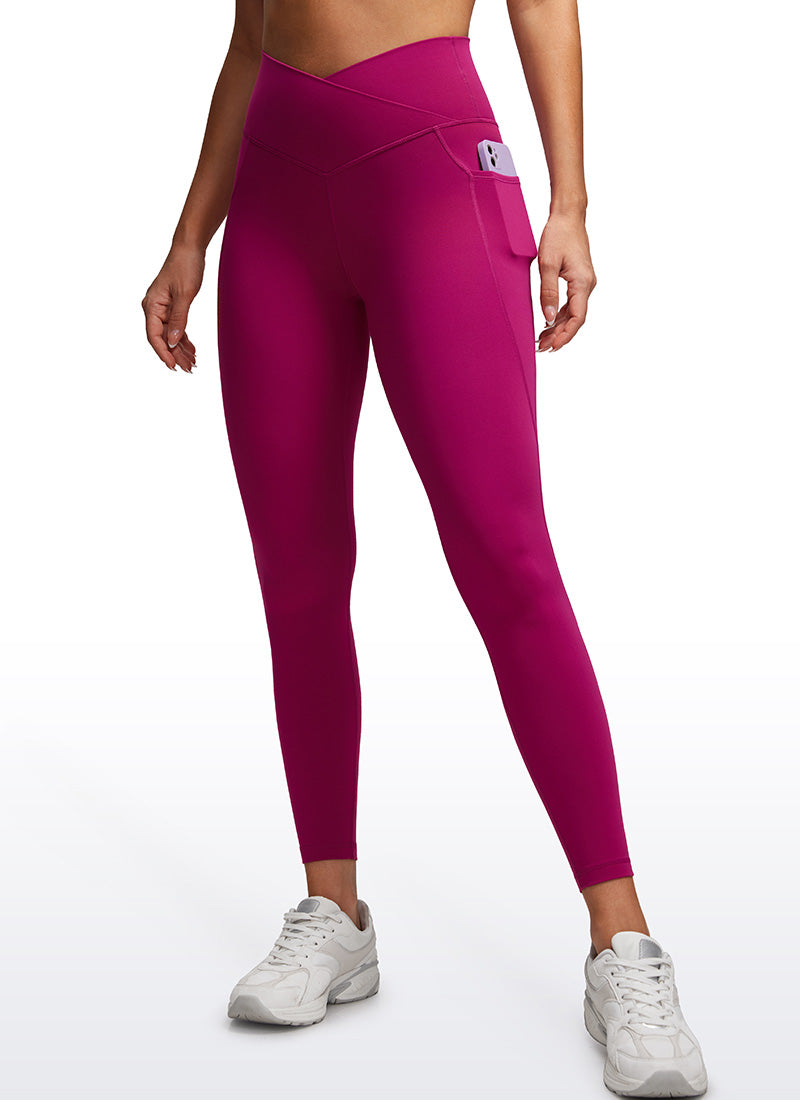 Seluar Legging Pinggang Bersilang CRZ YOGA Butterluxe Wanita dengan Poket 64 cm