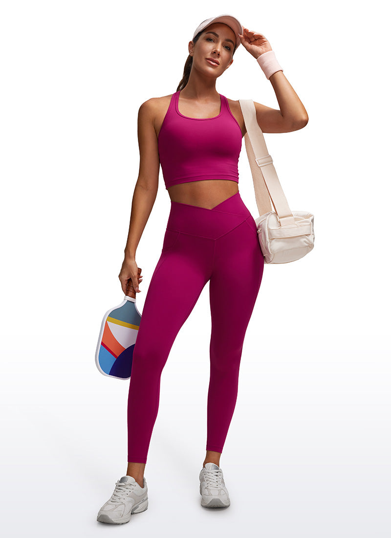 Seluar Legging Pinggang Bersilang CRZ YOGA Butterluxe Wanita dengan Poket 64 cm