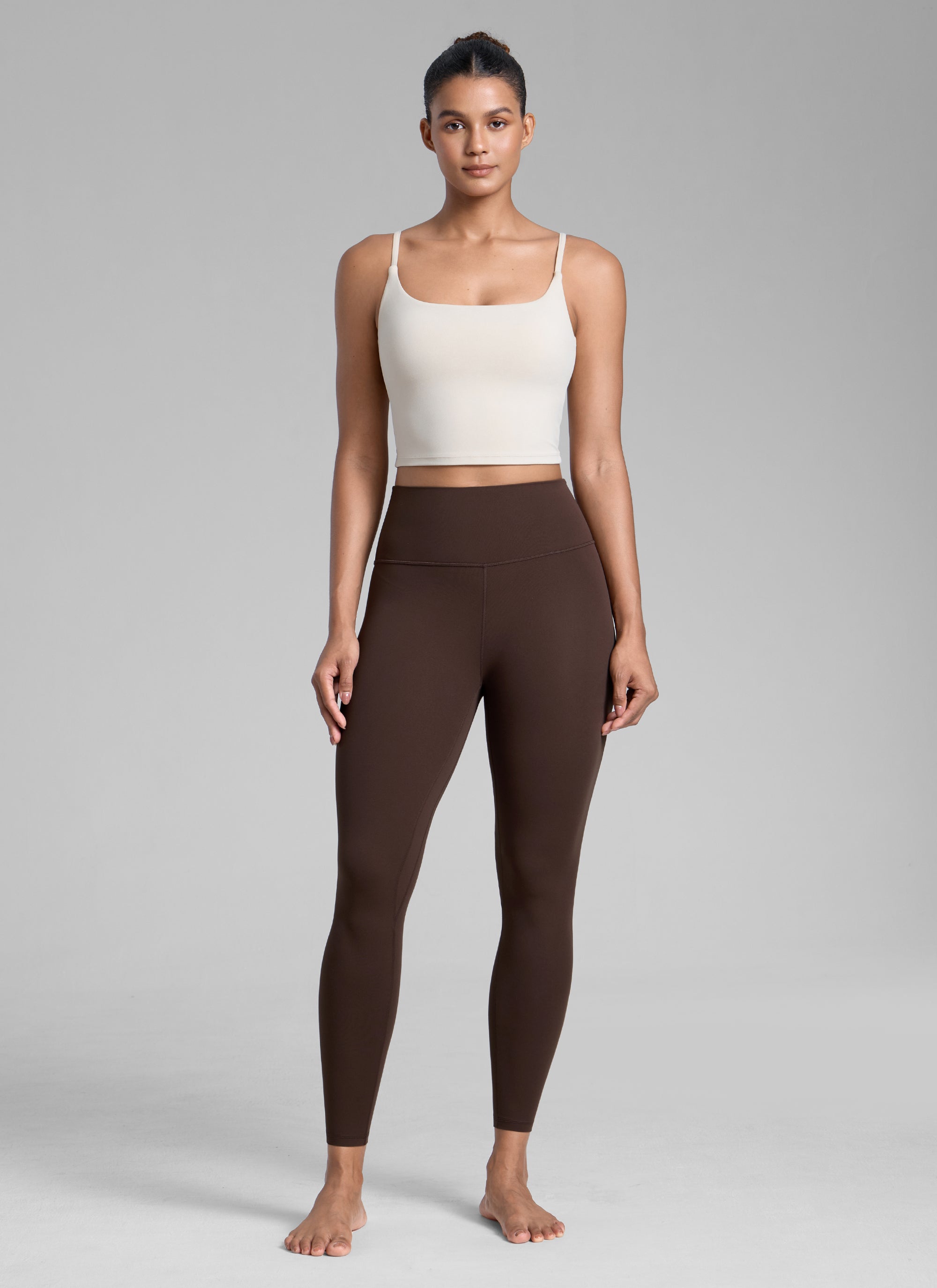 Senaman Tinggi CRZ YOGA Wanita Butterlift Legging Yoga 25'' Coklat Fudge Panas