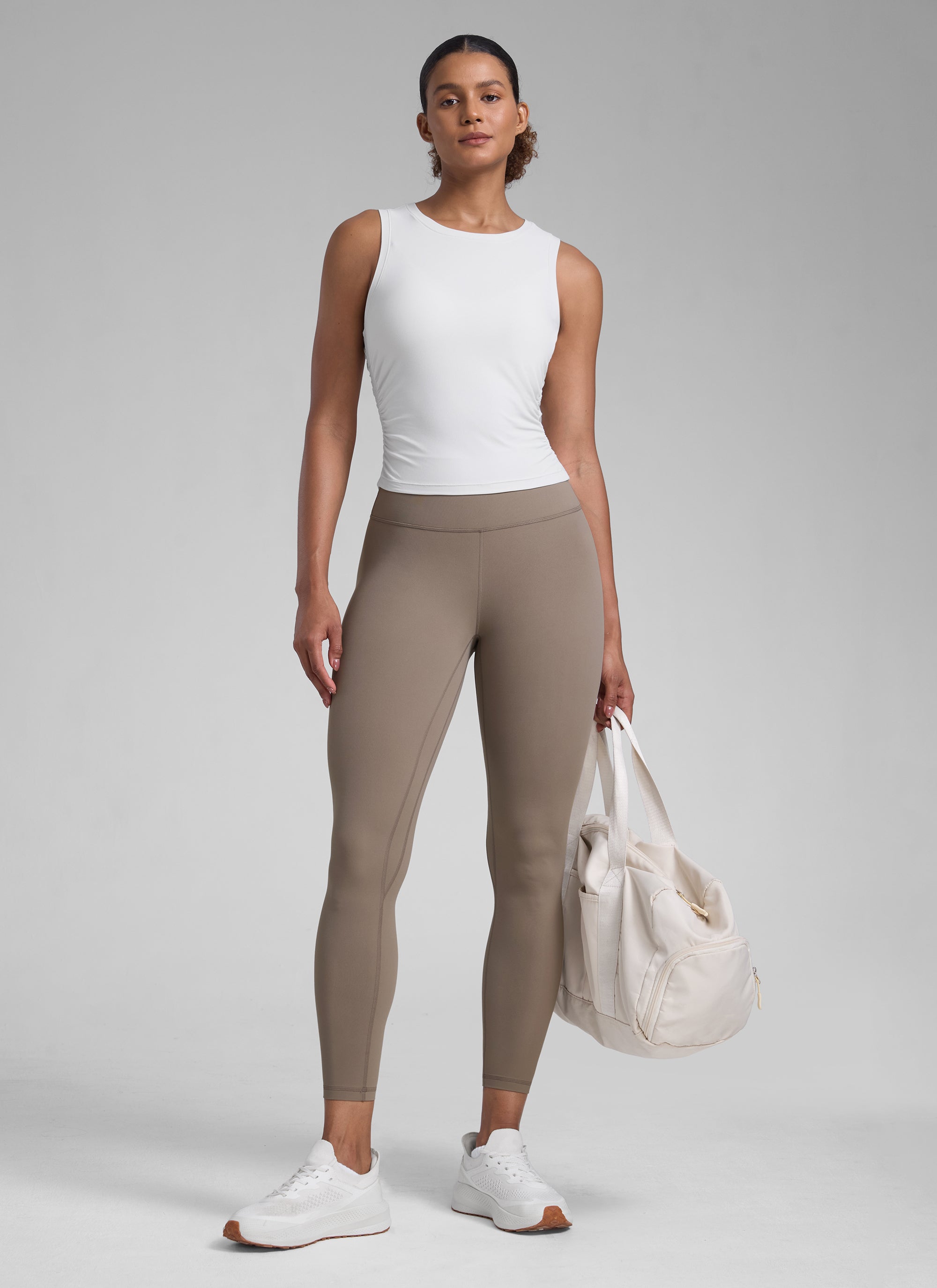 Senaman Tinggi CRZ YOGA Wanita Butterlift Legging Yoga Latte Berkrim 25''
