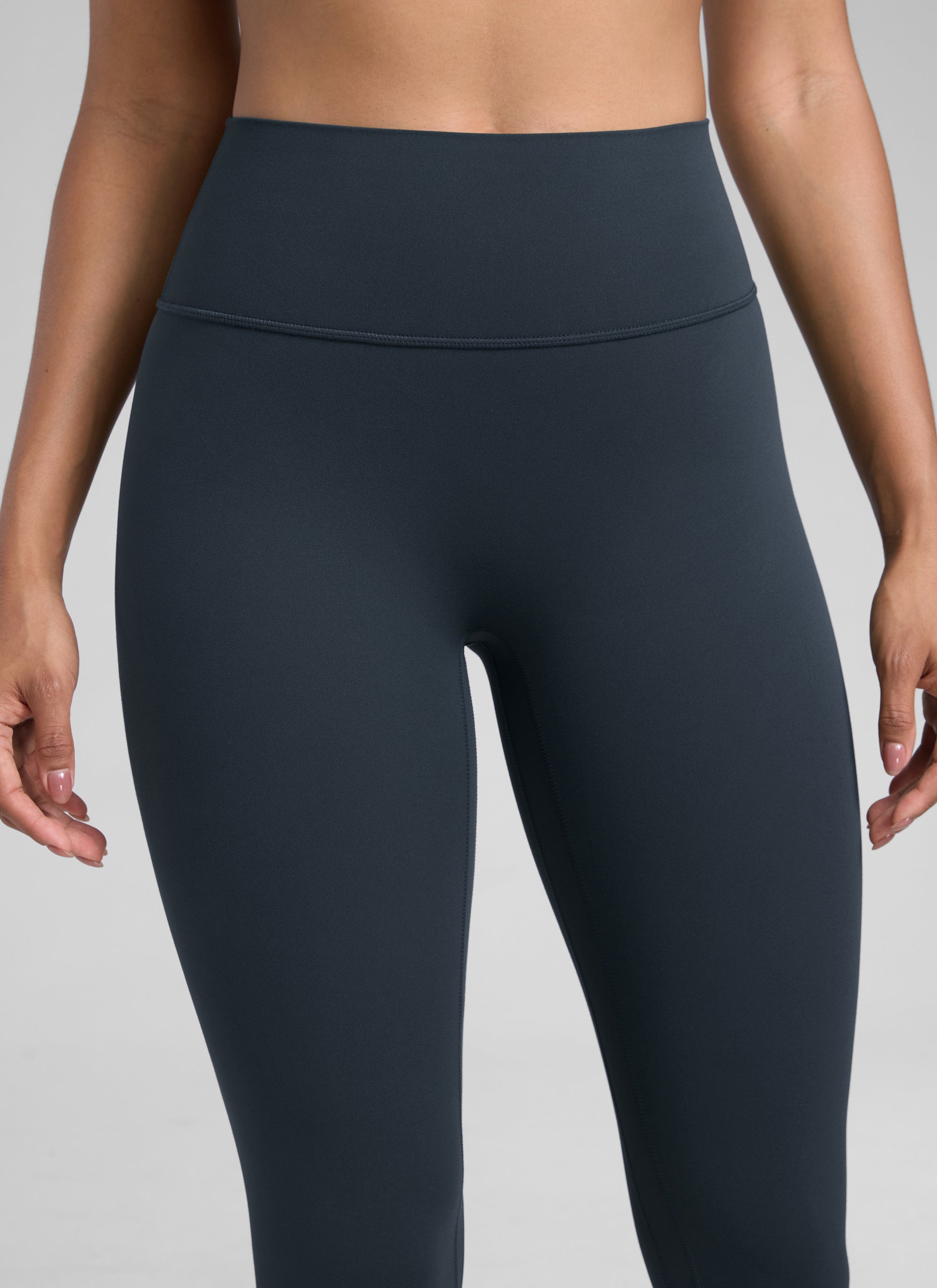 CRZ YOGA Wanita Butterlift Seluar Legging Punggung Berkedut Tinggi Tanpa Jahitan Depan Biru Laut Tulen