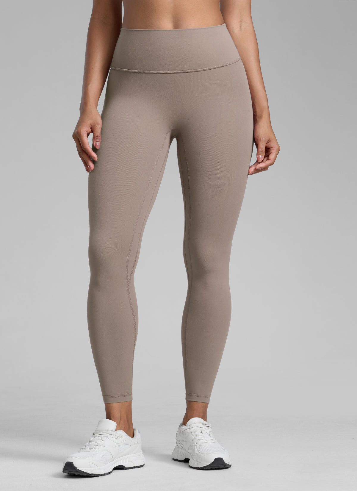 CRZ YOGA Wanita Butterlift Legging Punggung Berkerut Tinggi Tanpa Jahitan Depan Latte Berkrim