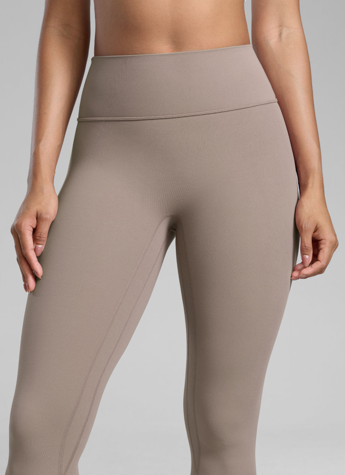 CRZ YOGA Wanita Butterlift Legging Punggung Berkerut Tinggi Tanpa Jahitan Depan Latte Berkrim