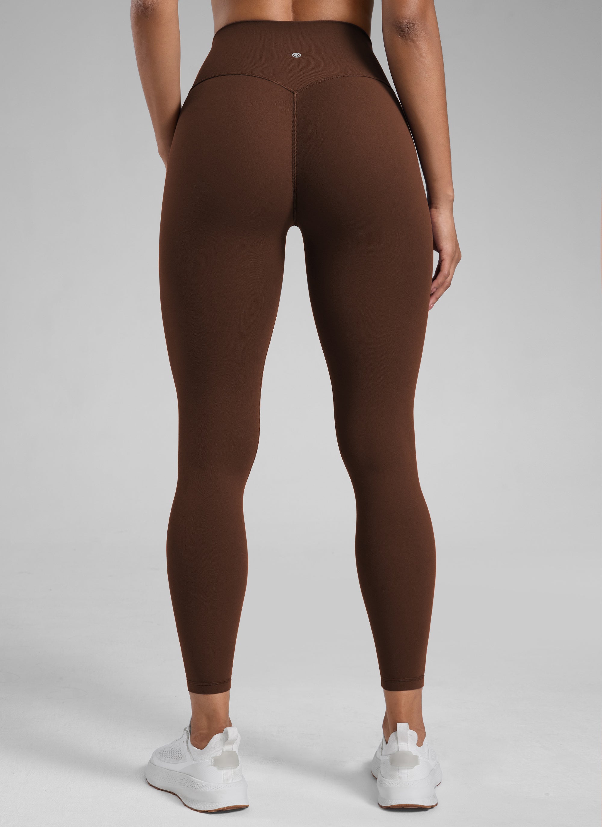 CRZ YOGA Wanita Butterlift Legging Punggung Berkerut Tinggi Tanpa Jahitan Depan Coklat Lava