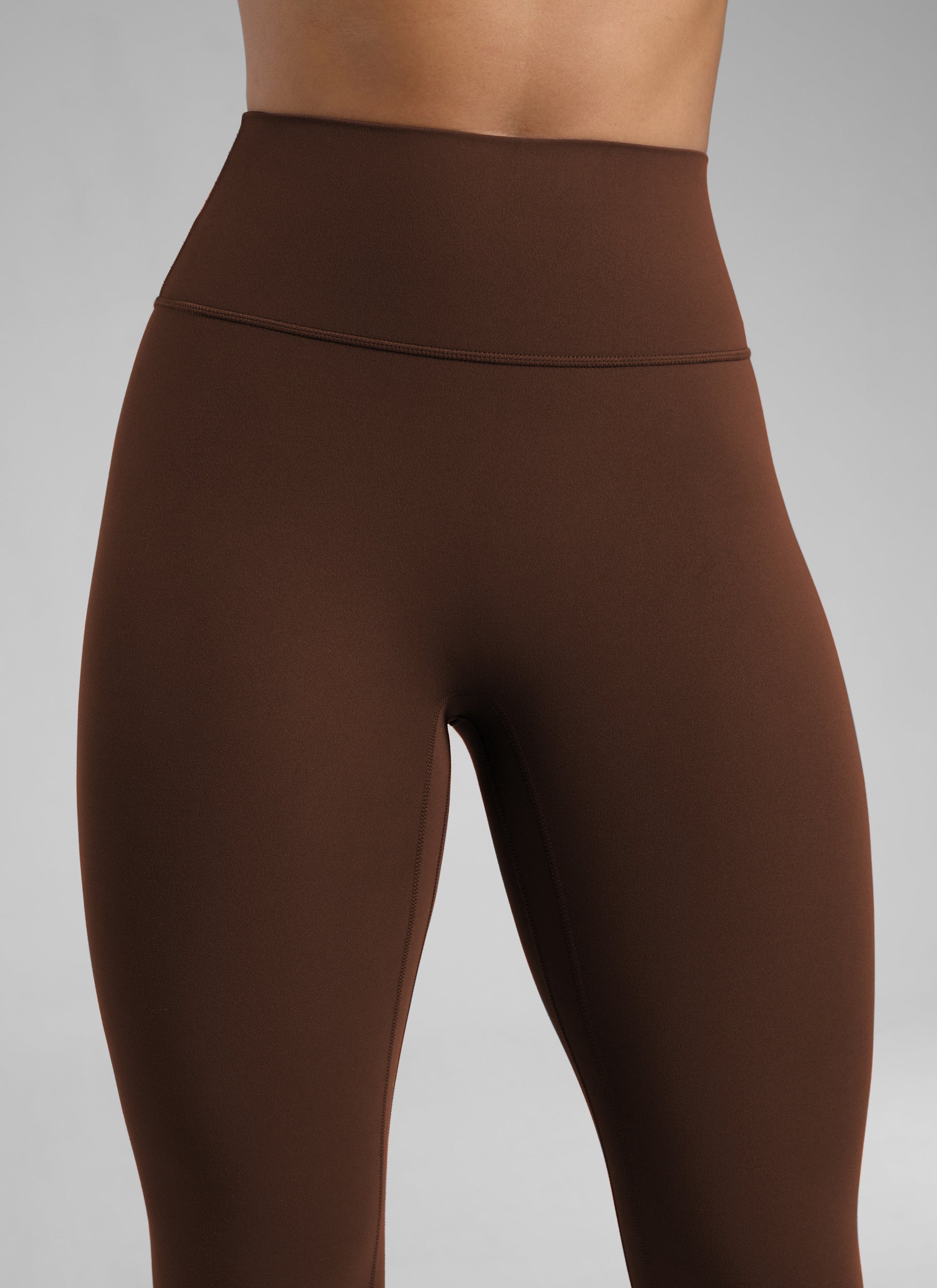 CRZ YOGA Wanita Butterlift Legging Punggung Berkerut Tinggi Tanpa Jahitan Depan Coklat Lava