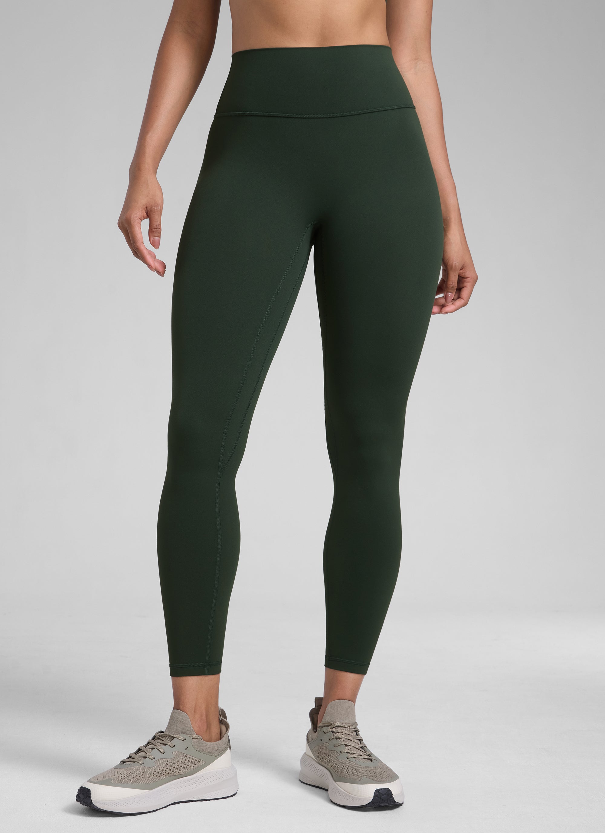 CRZ YOGA Wanita Butterlift Seluar Legging Punggung Berkedut Tinggi Tanpa Jahitan Depan Hijau Legenda