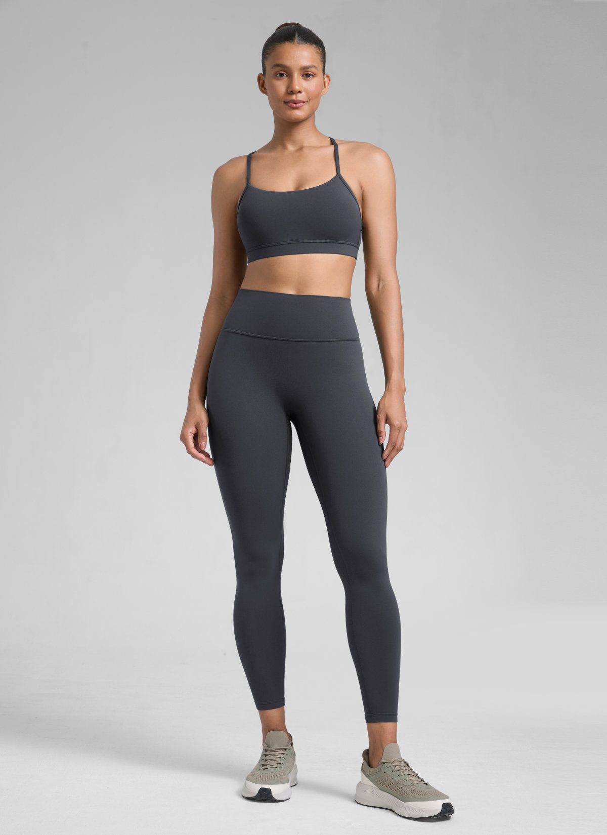 CRZ YOGA Wanita Butterlift Seluar Legging Punggung Berkedut Tinggi Tanpa Jahitan Depan Grafit Kelabu
