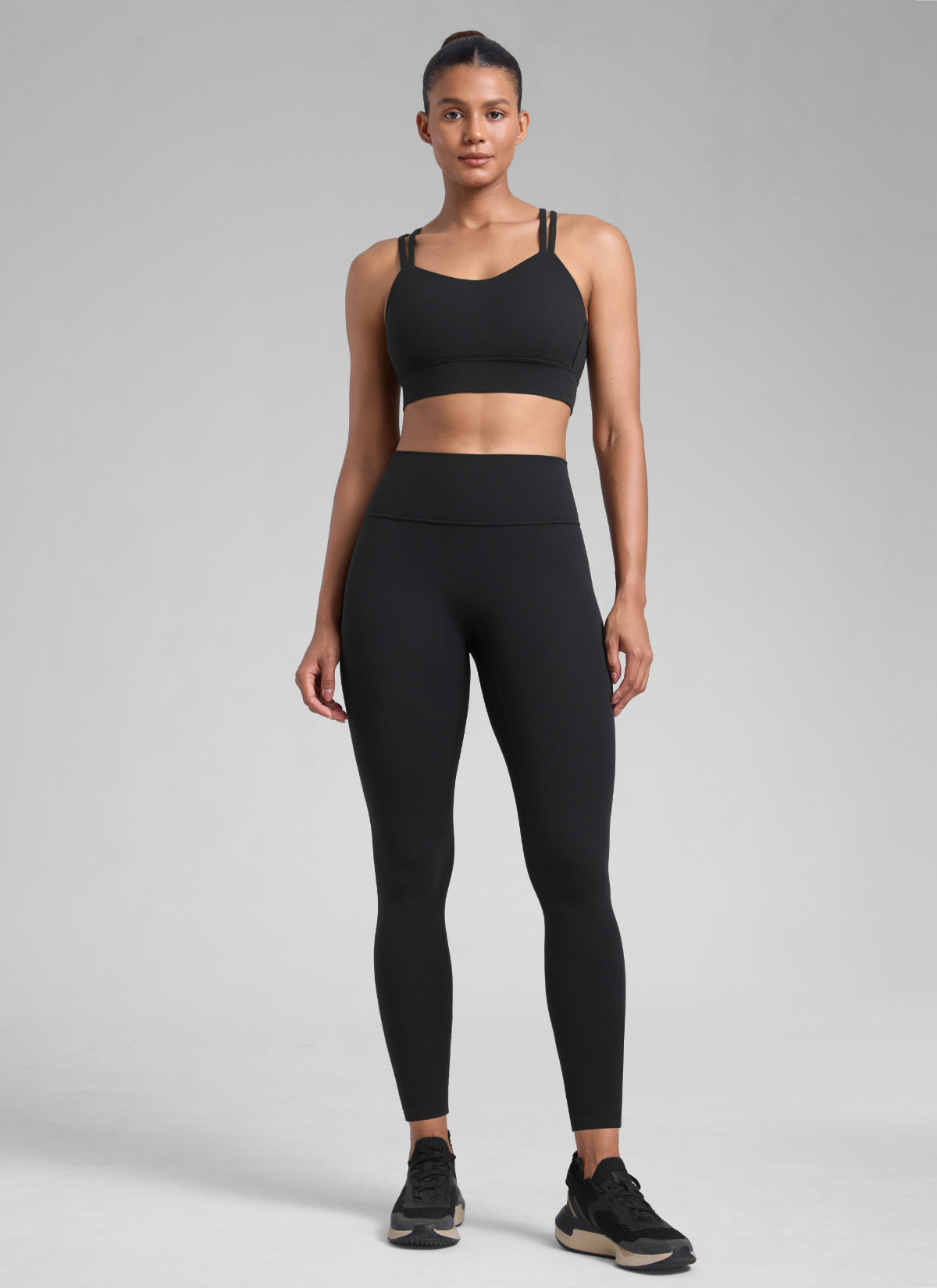 Senaman CRZ YOGA Wanita Secretsculpt™ Legging Tanpa Jahitan Depan 28'' Hitam