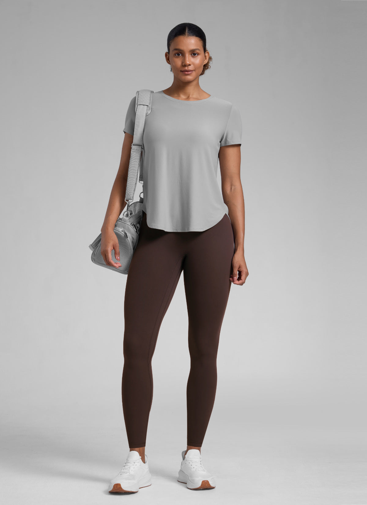 CRZ YOGA Senaman Secretsculpt™ Wanita Legging Tanpa Jahitan Depan 28'' Coklat Muda Panas
