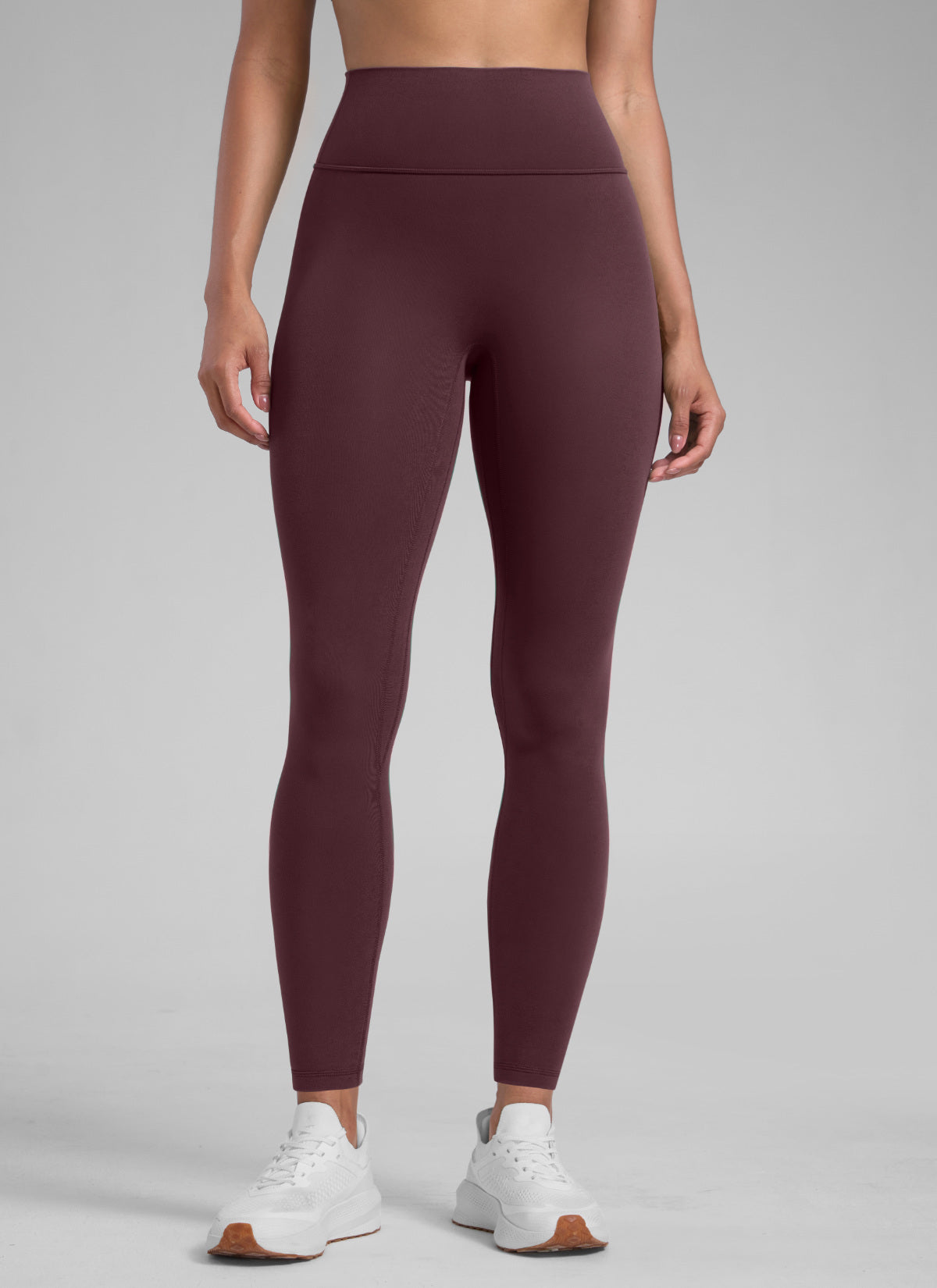 CRZ YOGA Senaman Secretsculpt™ Wanita Legging Tanpa Jahitan Depan Warna Plum Masak 28''
