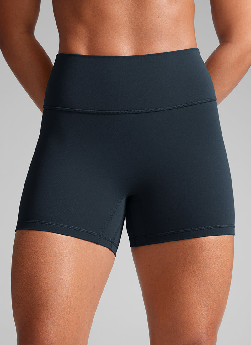 CRZ YOGA Wanita Butterlift Seluar Pendek Biker Senaman Atletik Scrunch Butt True Navy