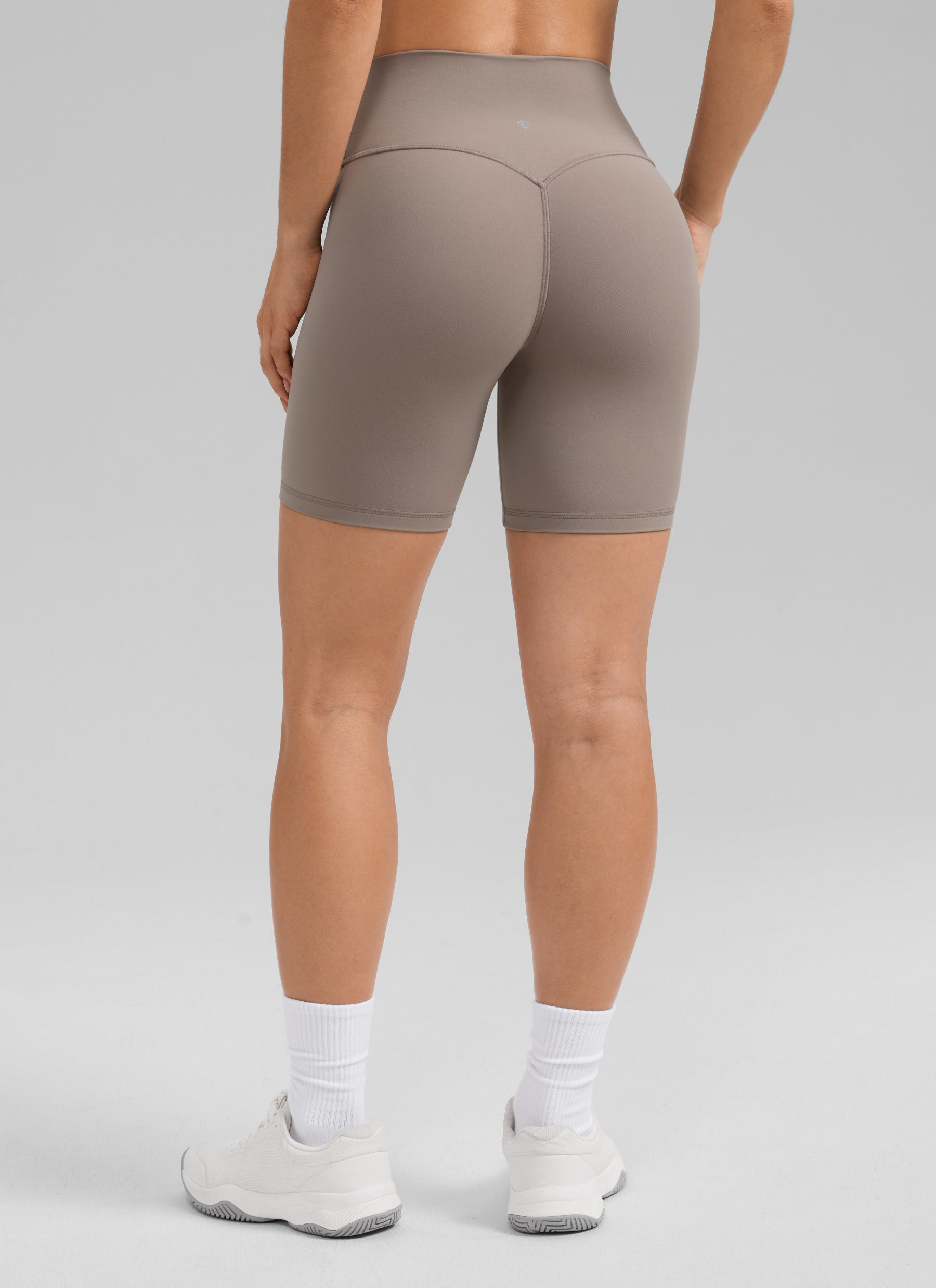 CRZ YOGA Butterlift Seluar Pendek Biker Wanita Scrunch Butt Latte Berkrim 6'' Tanpa Jahitan Depan