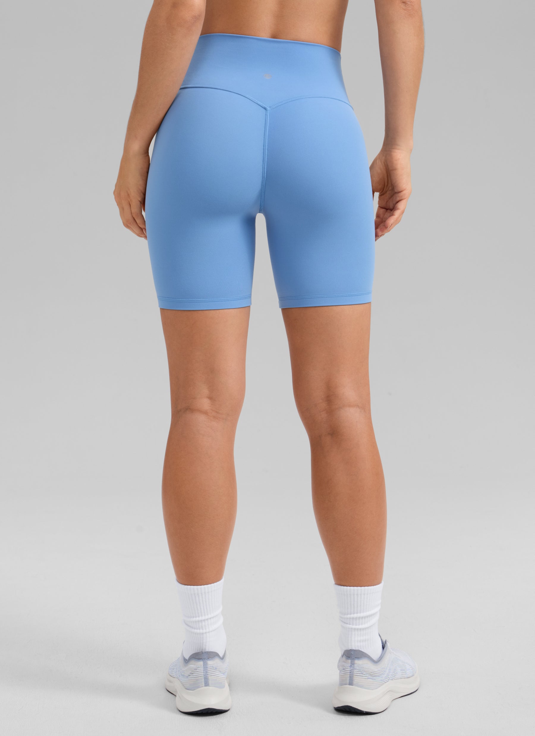 CRZ YOGA Butterlift Seluar Pendek Biker Wanita Scrunch Butt 6'' Tanpa Jahitan Depan Biru Parti