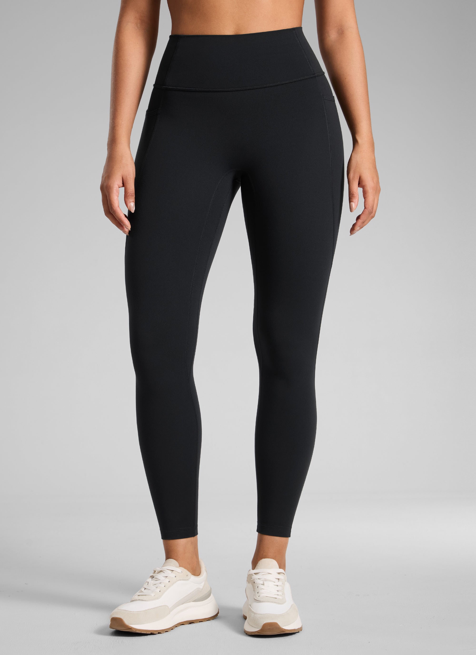CRZ YOGA Wanita Butterlift Seluar Legging Poket Tanpa Jahitan Depan Tinggi Hitam