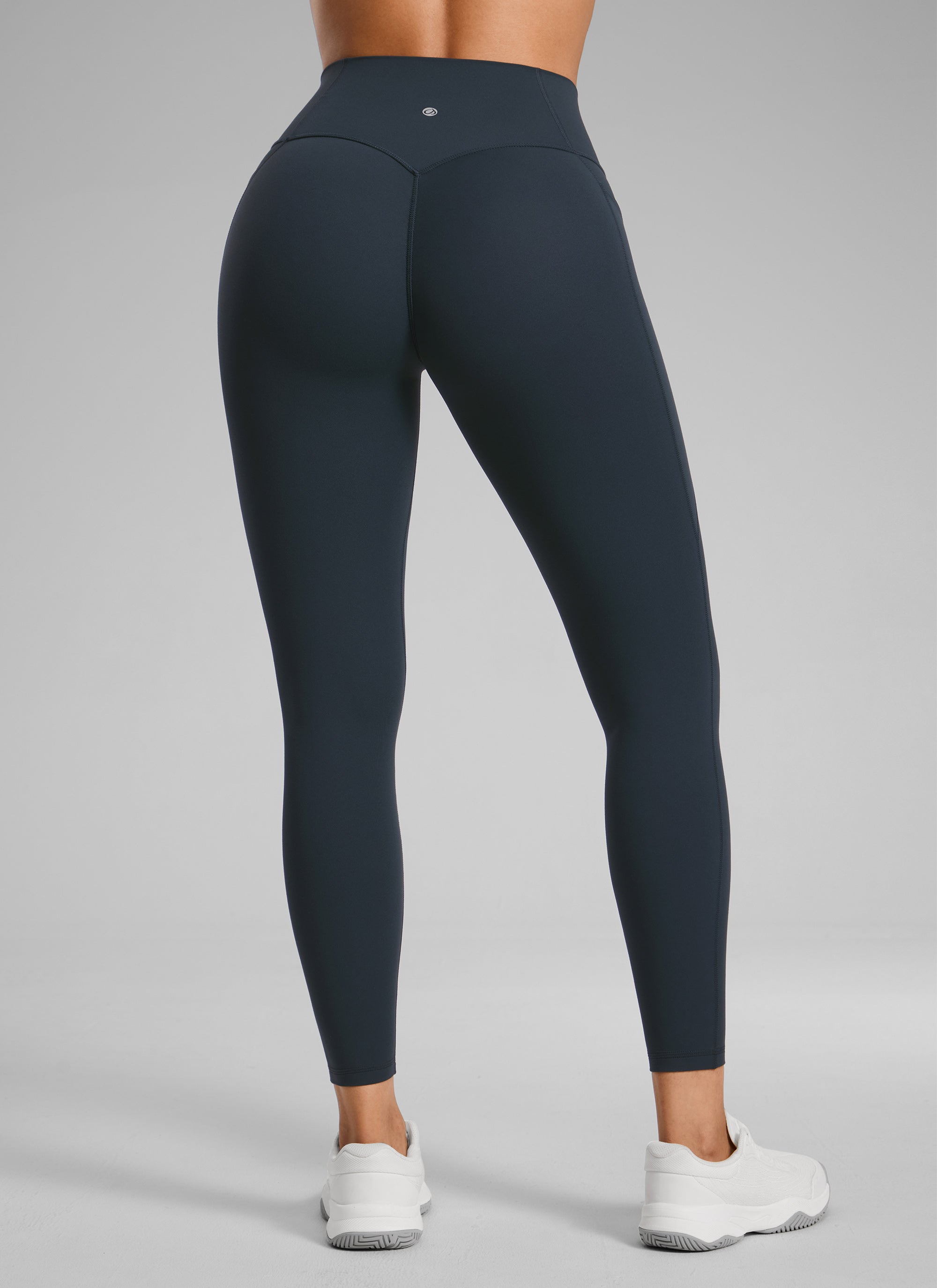 CRZ YOGA Wanita Butterlift Seluar Legging Poket Tanpa Jahitan Depan Tinggi Warna Biru Tulen