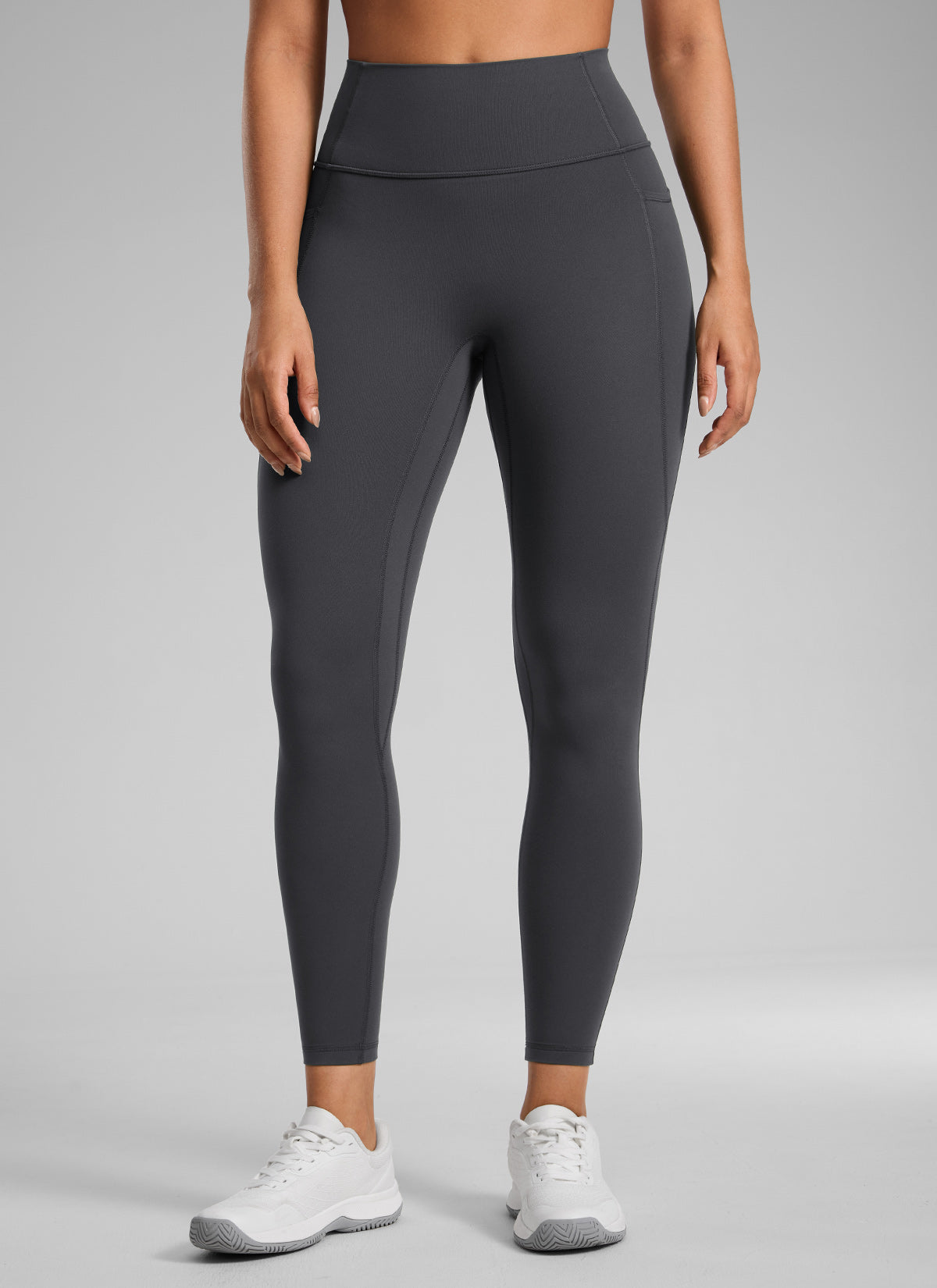 CRZ YOGA Wanita Butterlift Seluar Legging Poket Tanpa Jahitan Depan Tinggi Kelabu Misterius