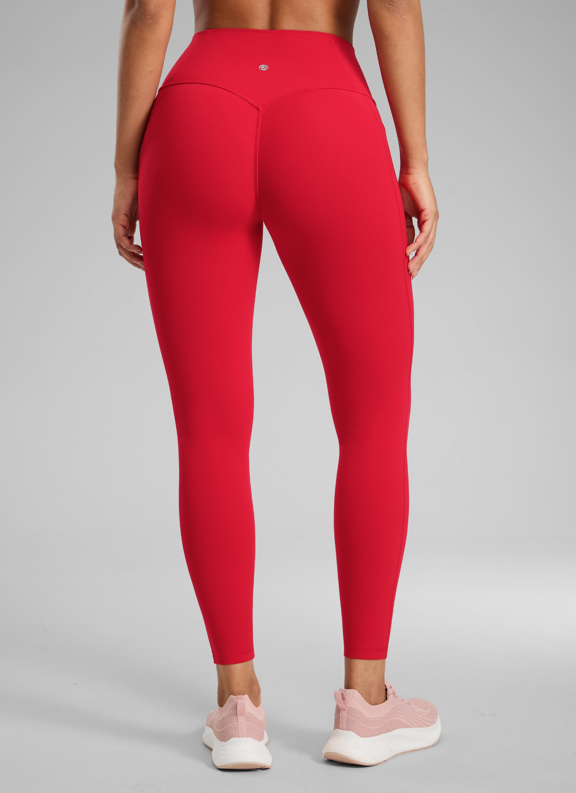 CRZ YOGA Wanita Butterlift Seluar Legging Poket Tanpa Jahitan Depan Tinggi Aurora Merah