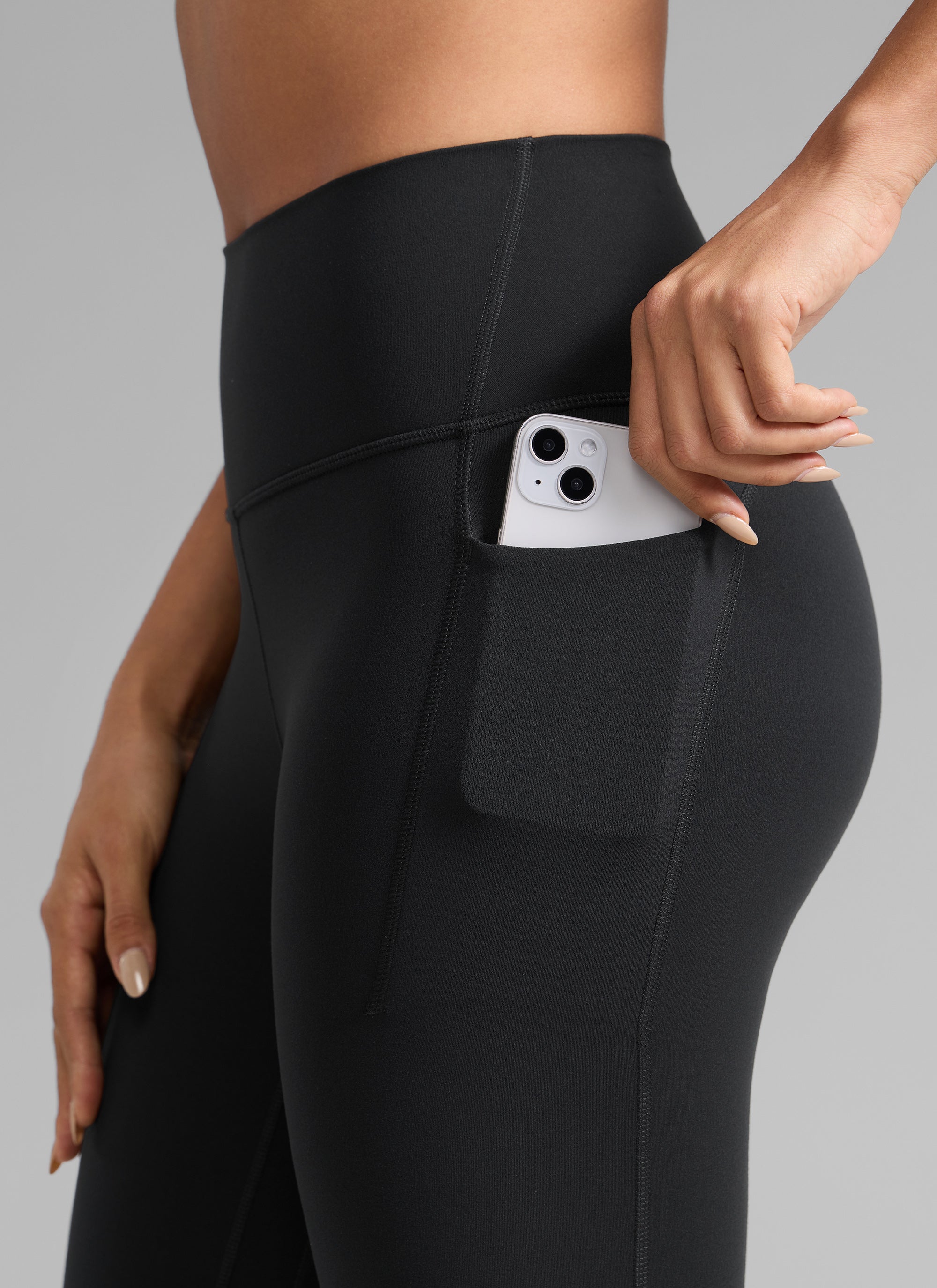 CRZ YOGA Wanita Butterlift Seluar Legging Poket Tinggi Senaman 25'' Hitam