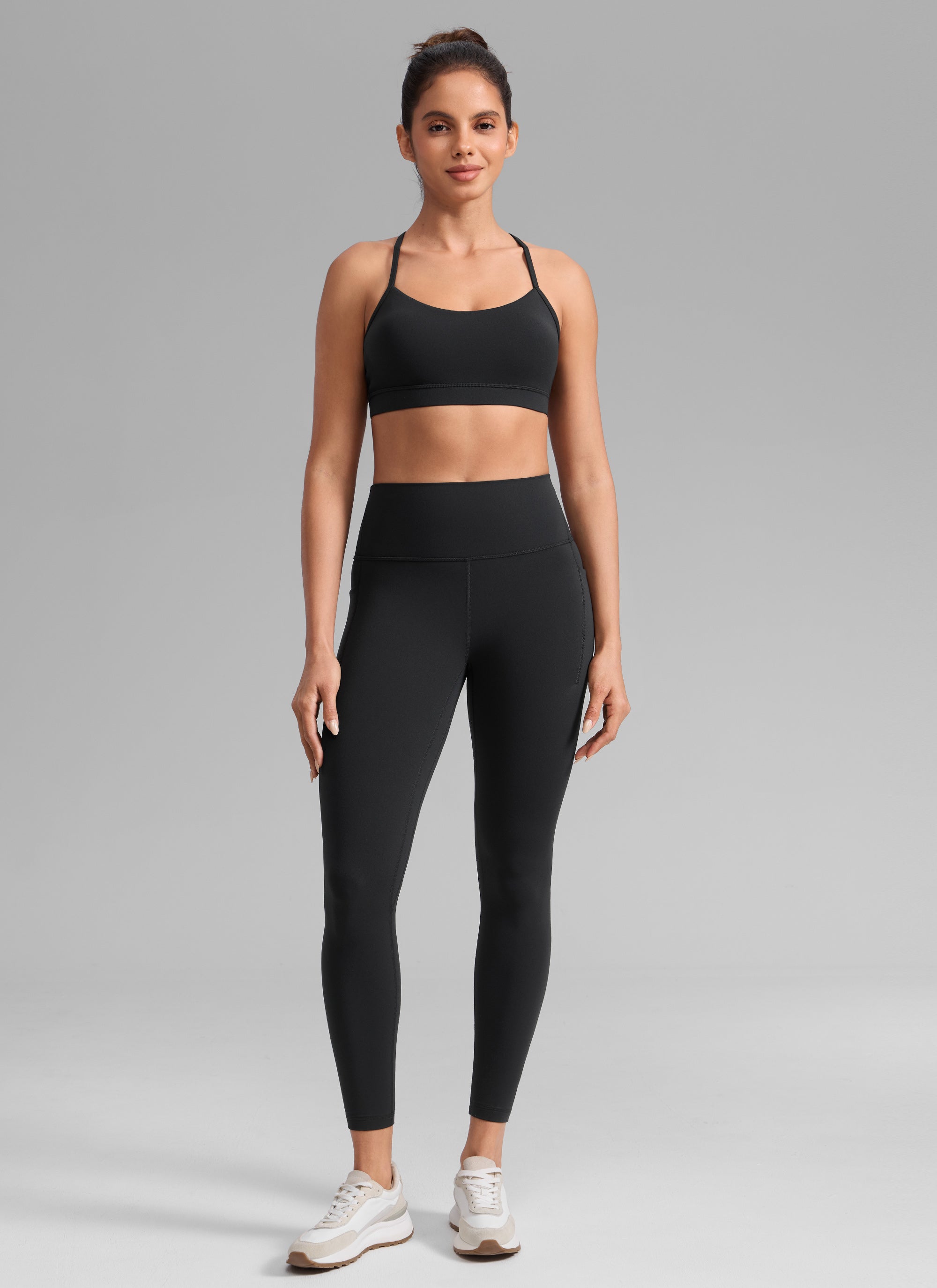 CRZ YOGA Wanita Butterlift Seluar Legging Poket Tinggi Senaman 25'' Hitam