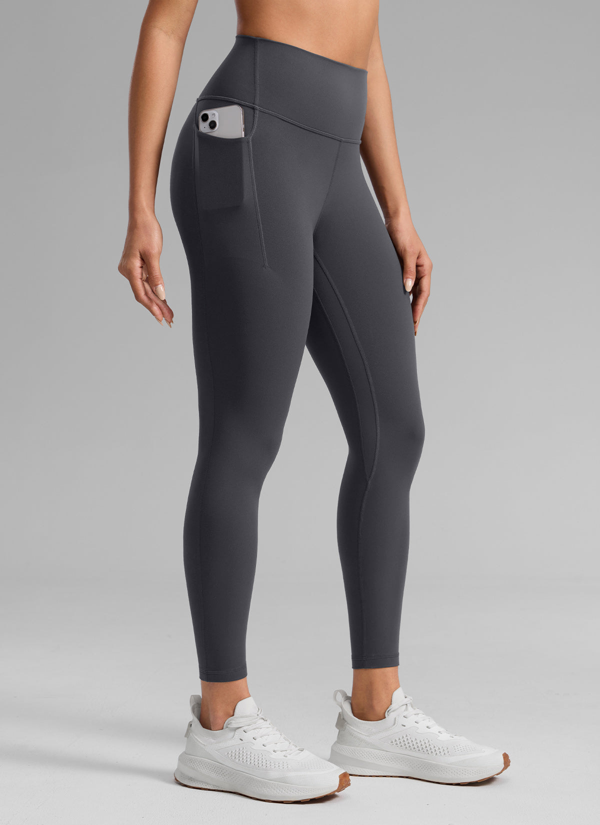 CRZ YOGA Wanita Butterlift Seluar Legging Poket Tinggi Senaman 25'' Kelabu Misterius