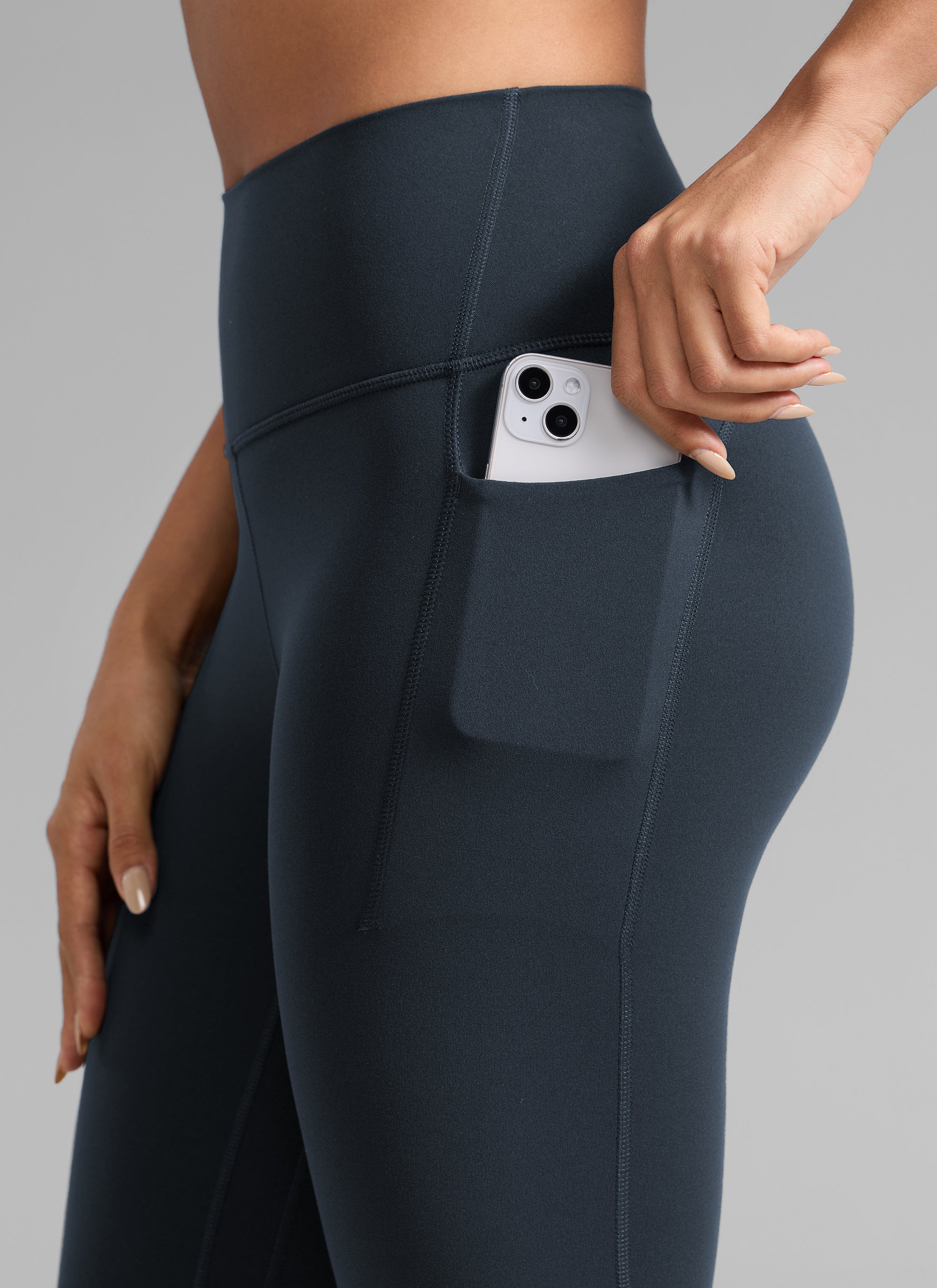 CRZ YOGA Wanita Butterlift Seluar Legging Poket Tinggi Senaman 25'' Biru Laut Sejati