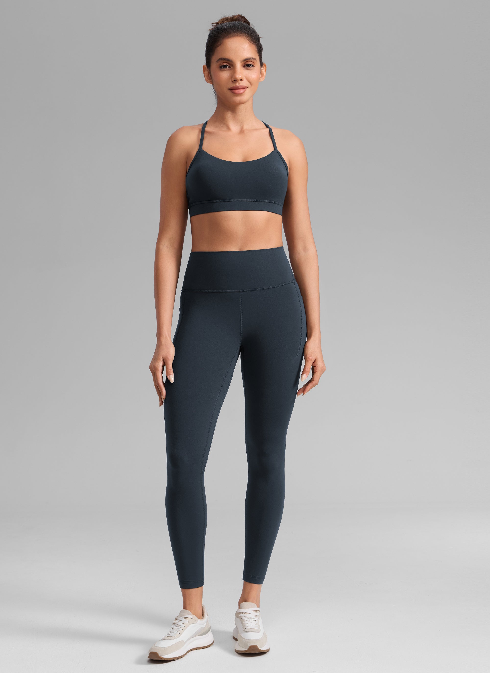CRZ YOGA Wanita Butterlift Seluar Legging Poket Tinggi Senaman 25'' Biru Laut Sejati