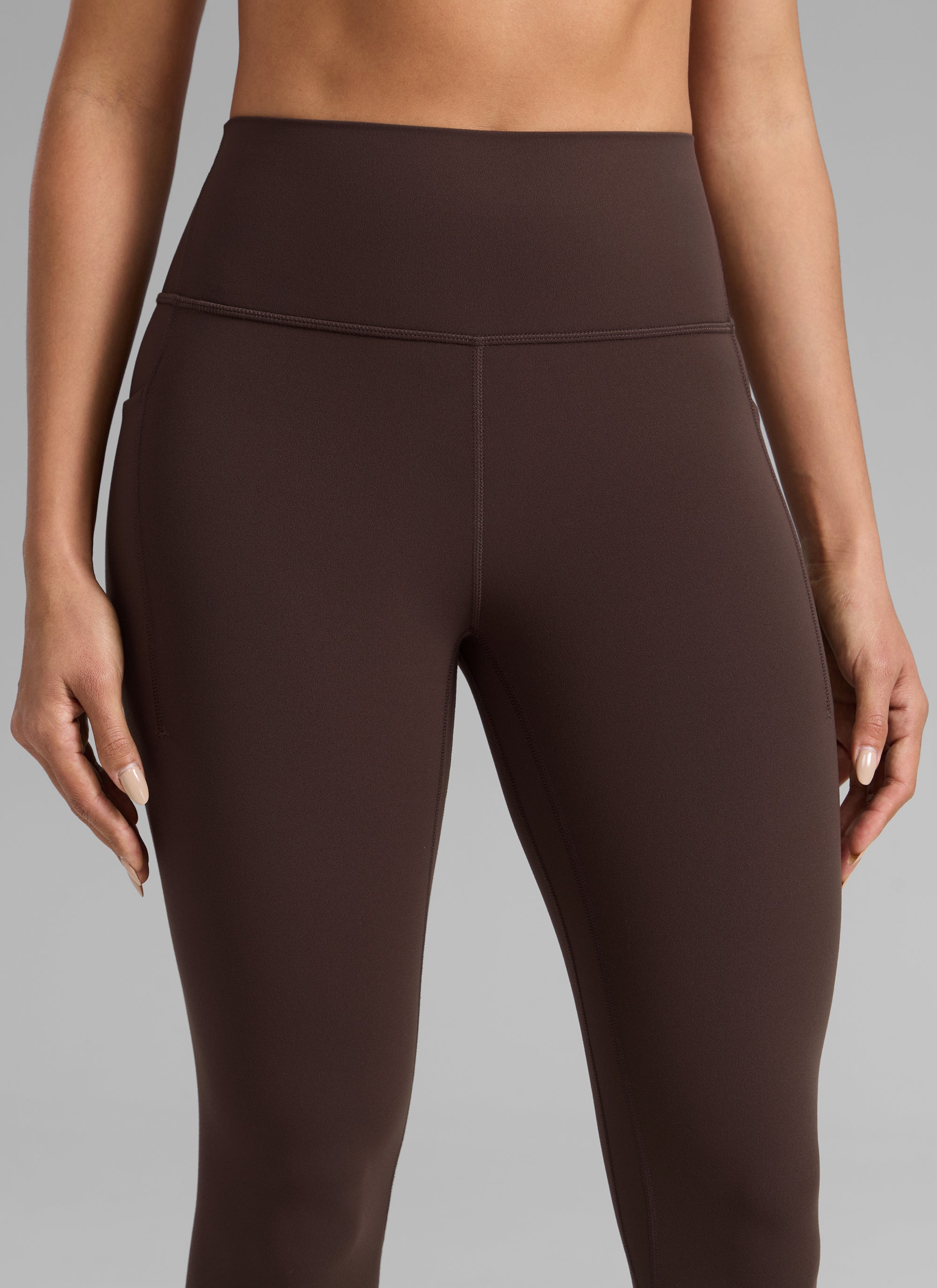 CRZ YOGA Wanita Butterlift Senaman Legging Poket Tinggi 25'' Coklat Fudge Panas