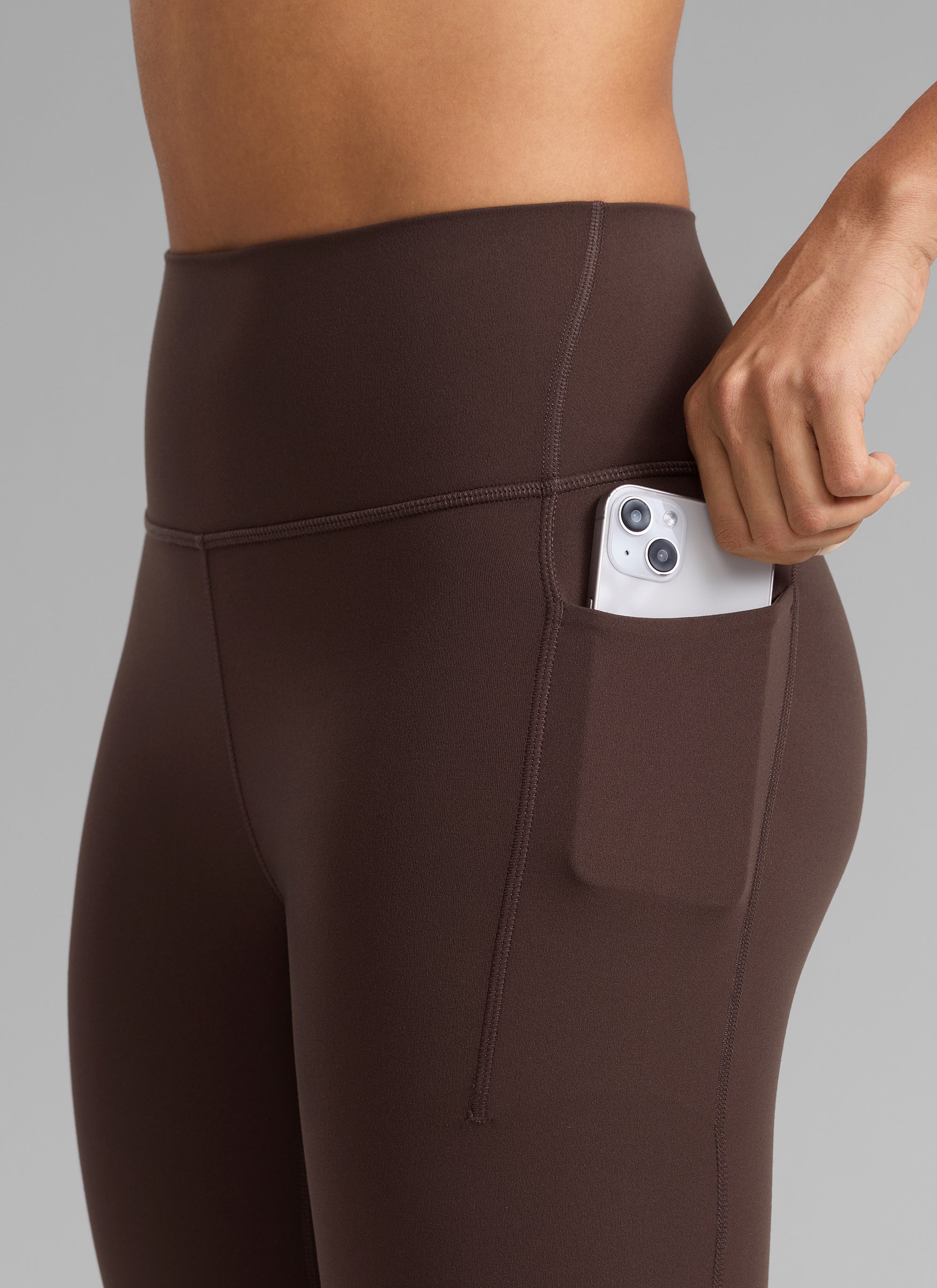 CRZ YOGA Wanita Butterlift Senaman Legging Poket Tinggi 25'' Coklat Fudge Panas