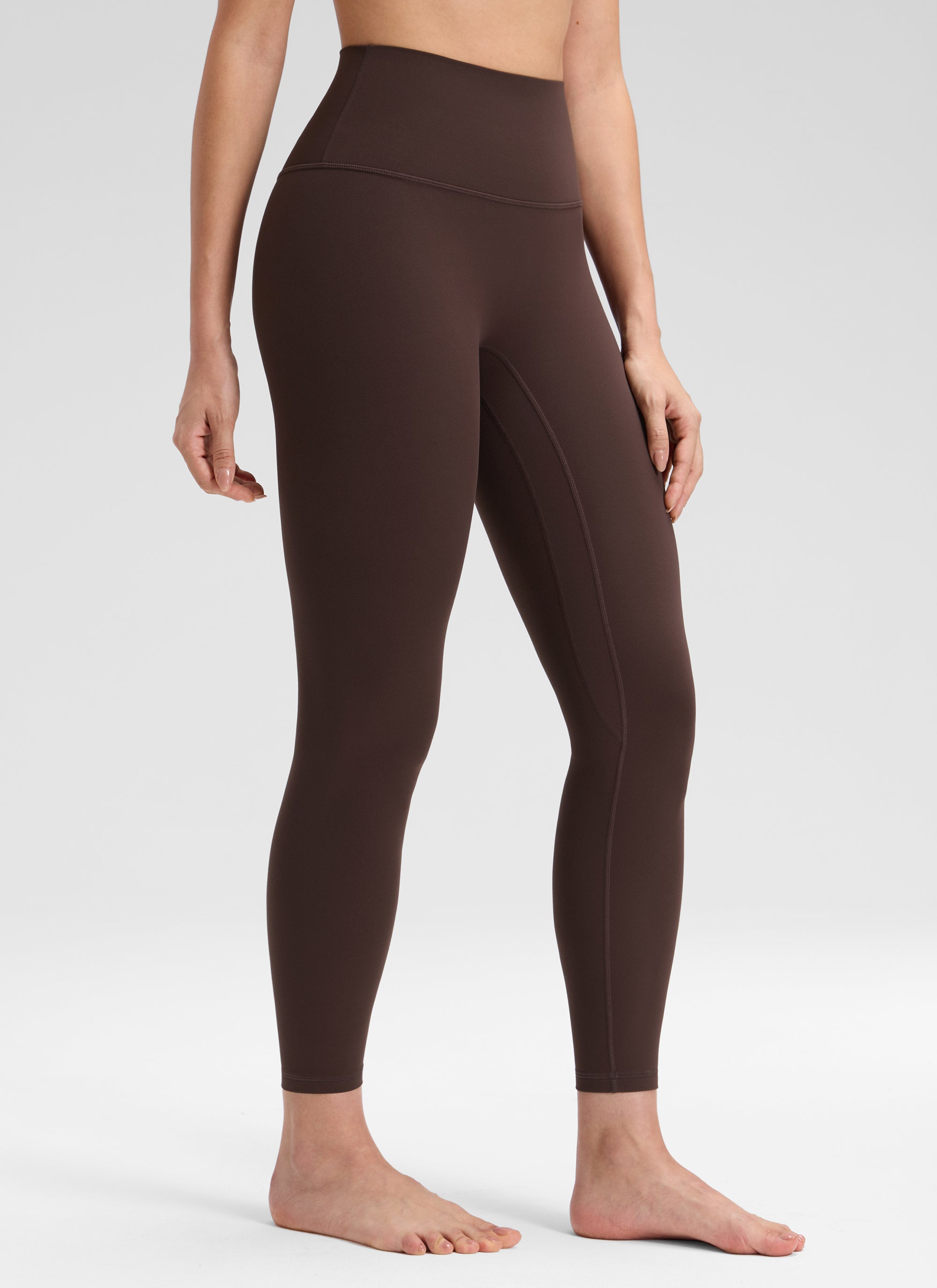 CRZ YOGA Wanita Butterluxe Seluar Yoga Tinggi Tanpa Jahitan Depan 25'' Coklat Fudge Panas
