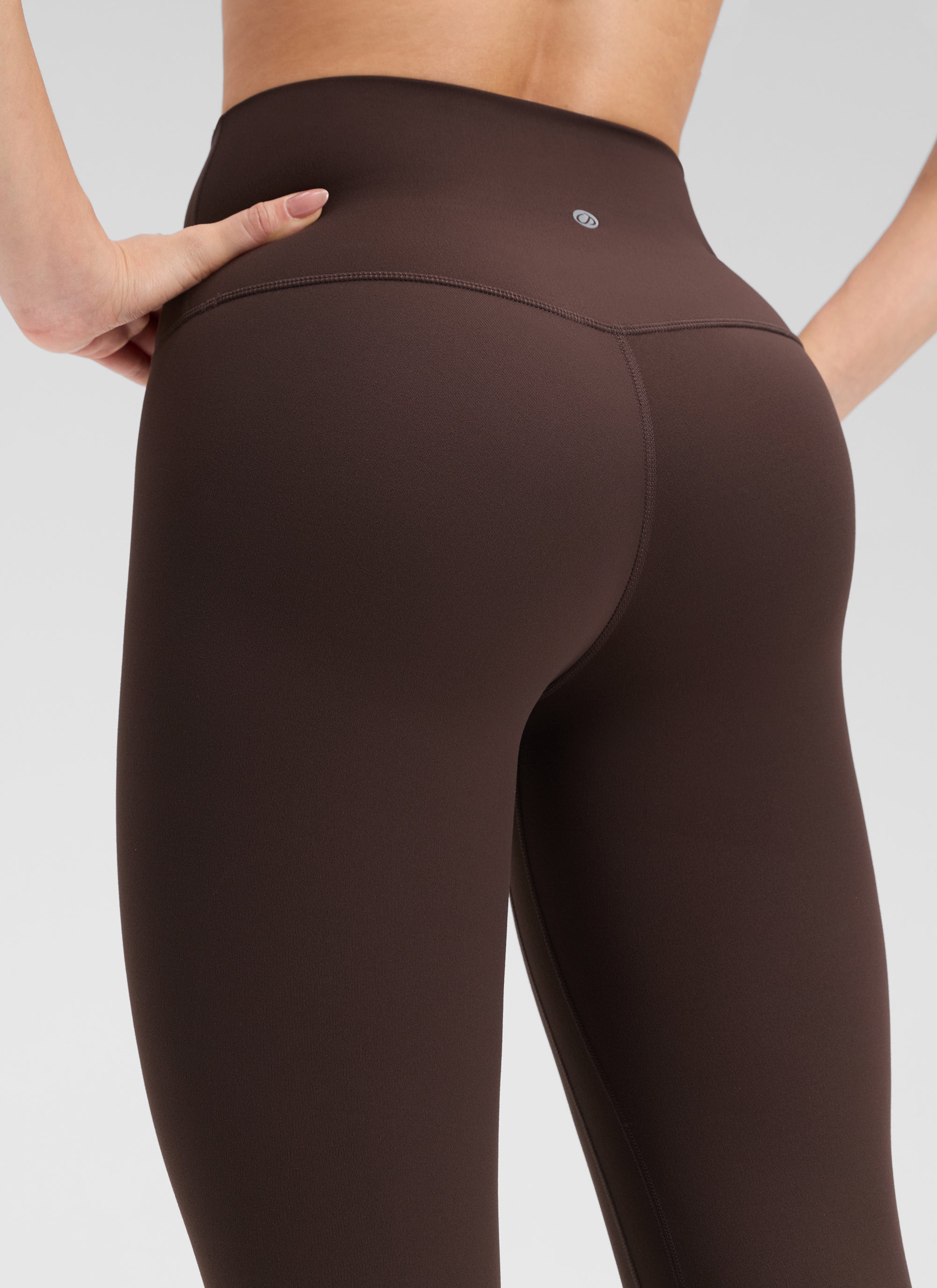 CRZ YOGA Wanita Butterluxe Seluar Yoga Tinggi Tanpa Jahitan Depan 25'' Coklat Fudge Panas