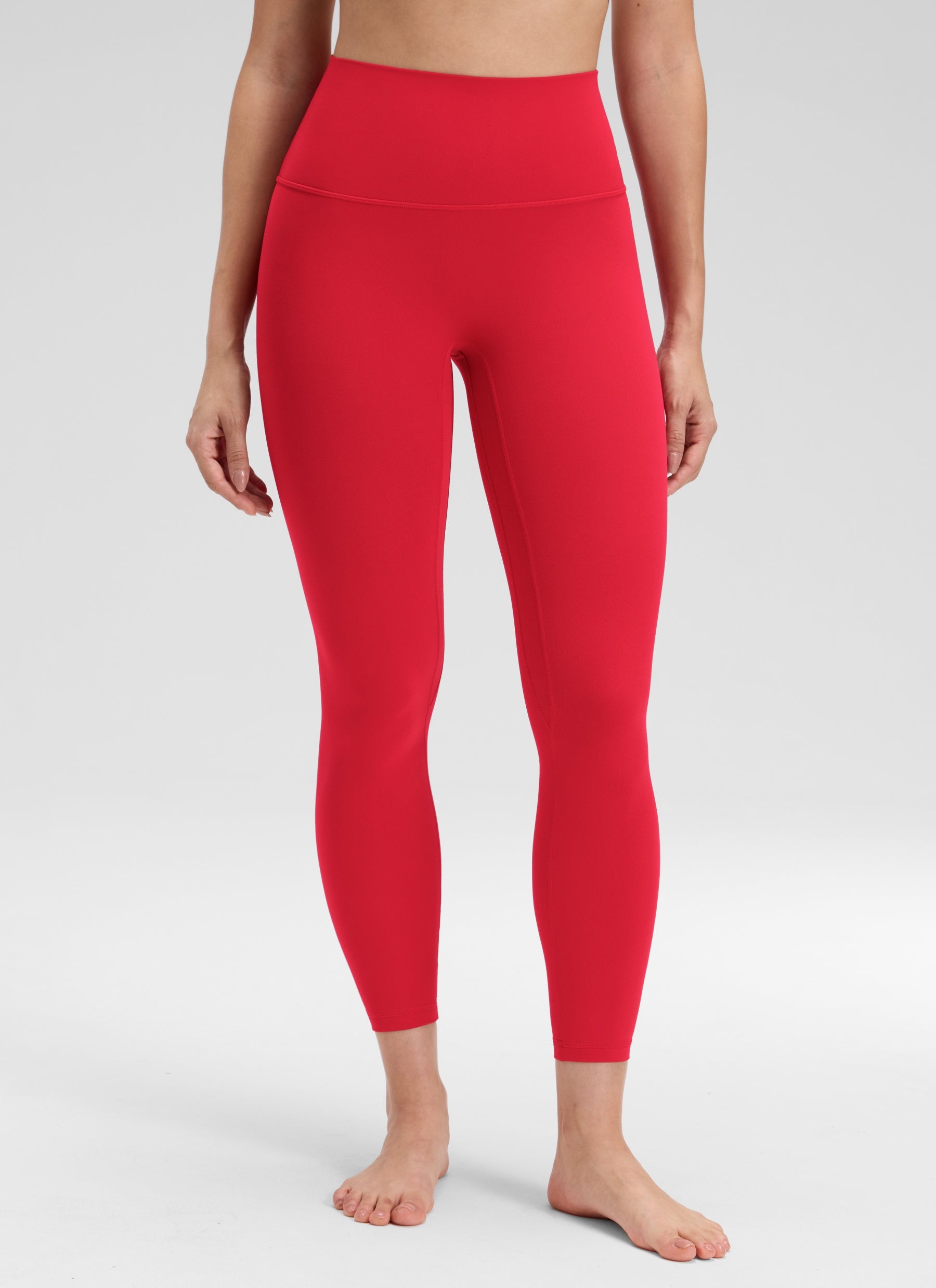 CRZ YOGA Wanita Butterluxe Legging Yoga Tinggi Tanpa Jahitan Depan Gincu Merah 25''