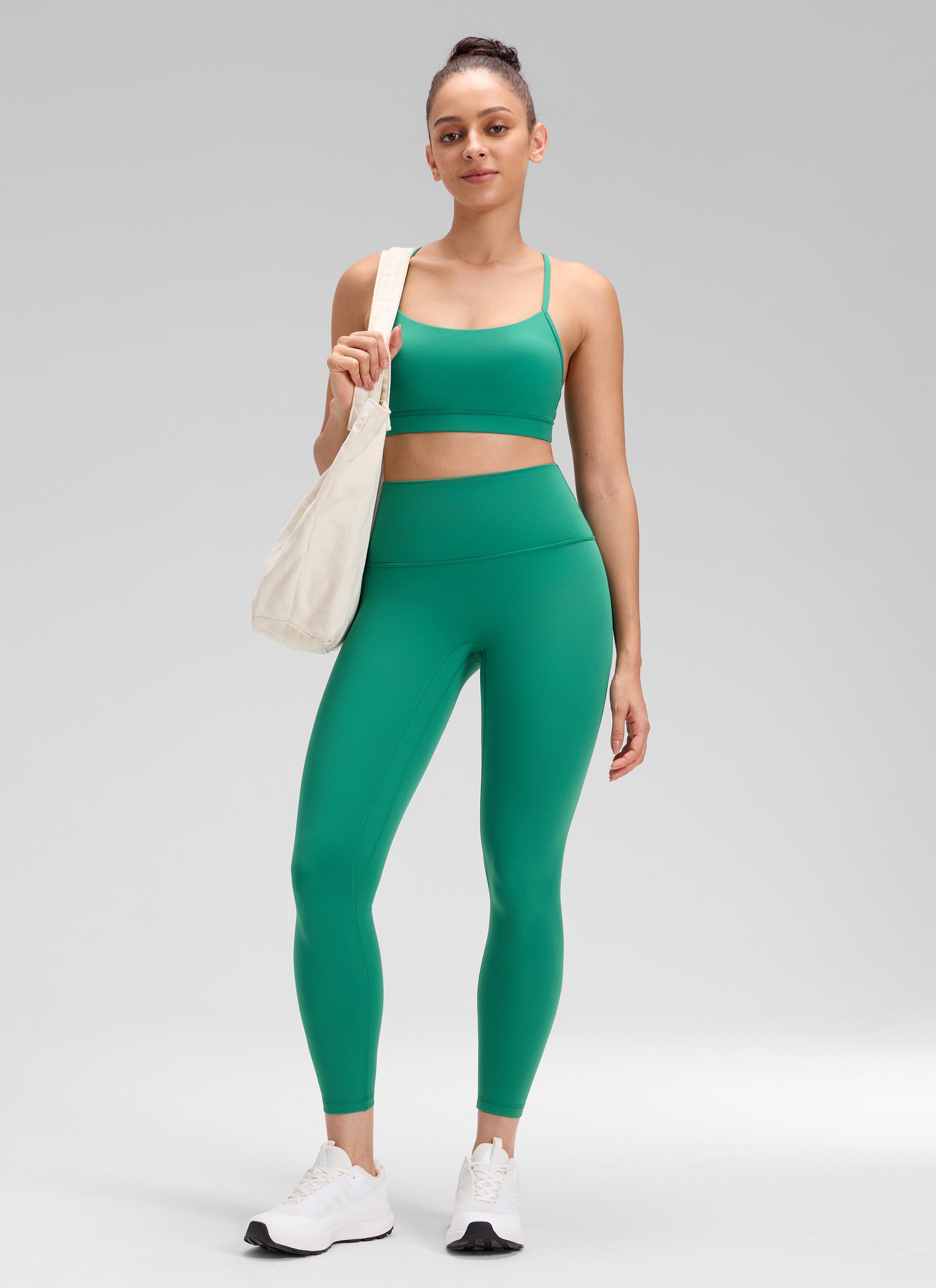 CRZ YOGA Wanita Butterluxe Seluar Yoga Tinggi Tanpa Jahitan Depan 25'' Hijau Cascadia