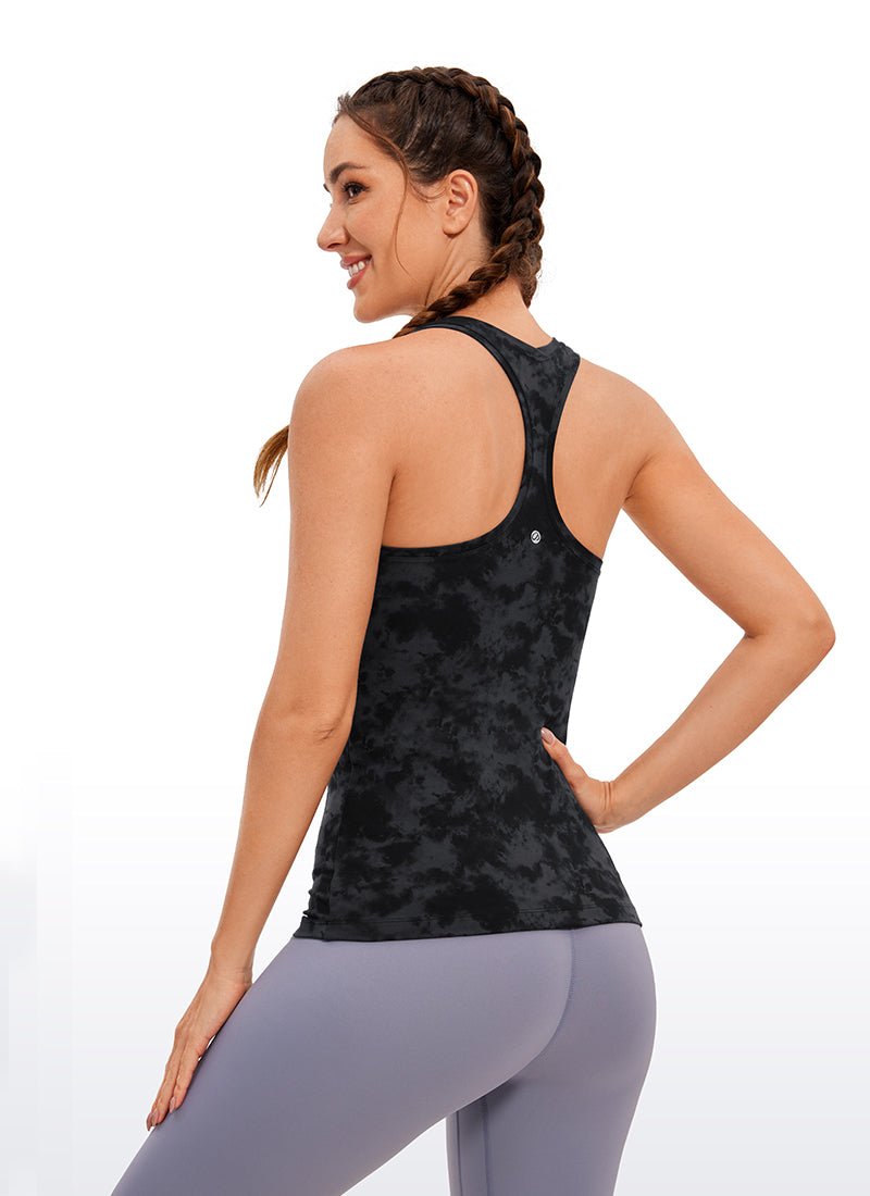 Baju Yoga Slim Fit Wanita CRZ YOGA Butterluxe Dakwat Asap Pewarna Ikat Tangki Racerback
