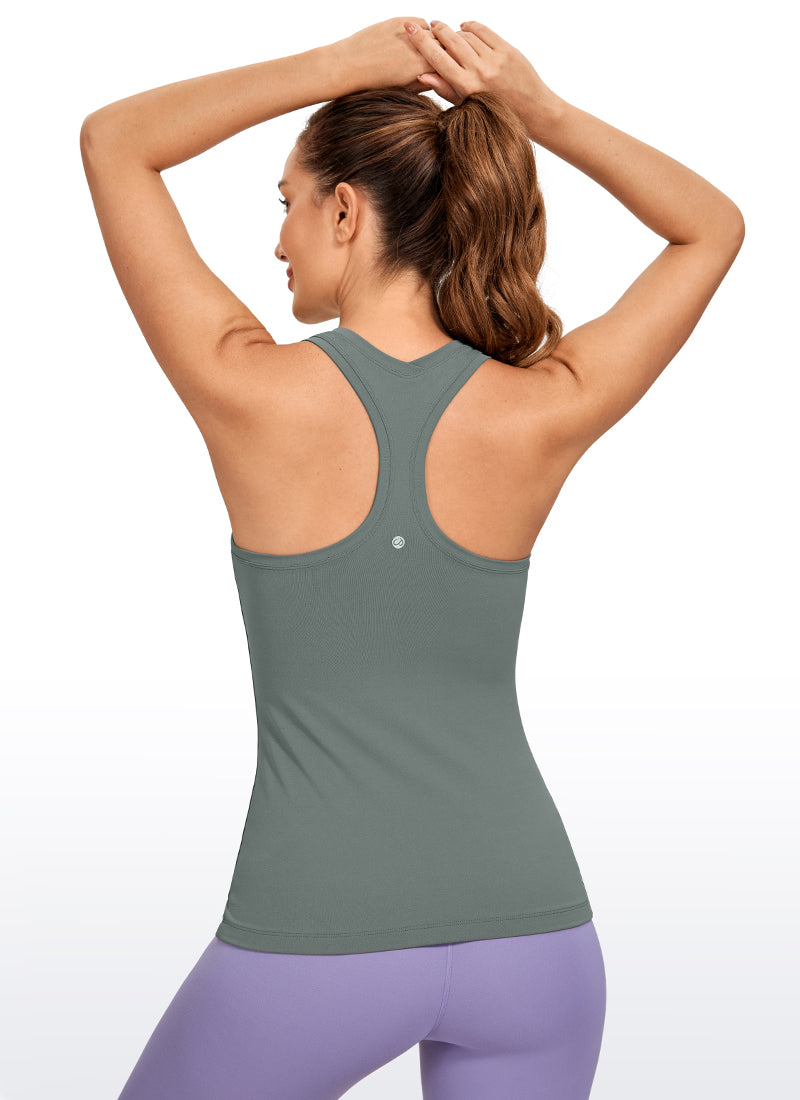 Top Potongan Slim Yoga Wanita CRZ YOGA Tank Top Butterluxe Racerback Kelabu Sage