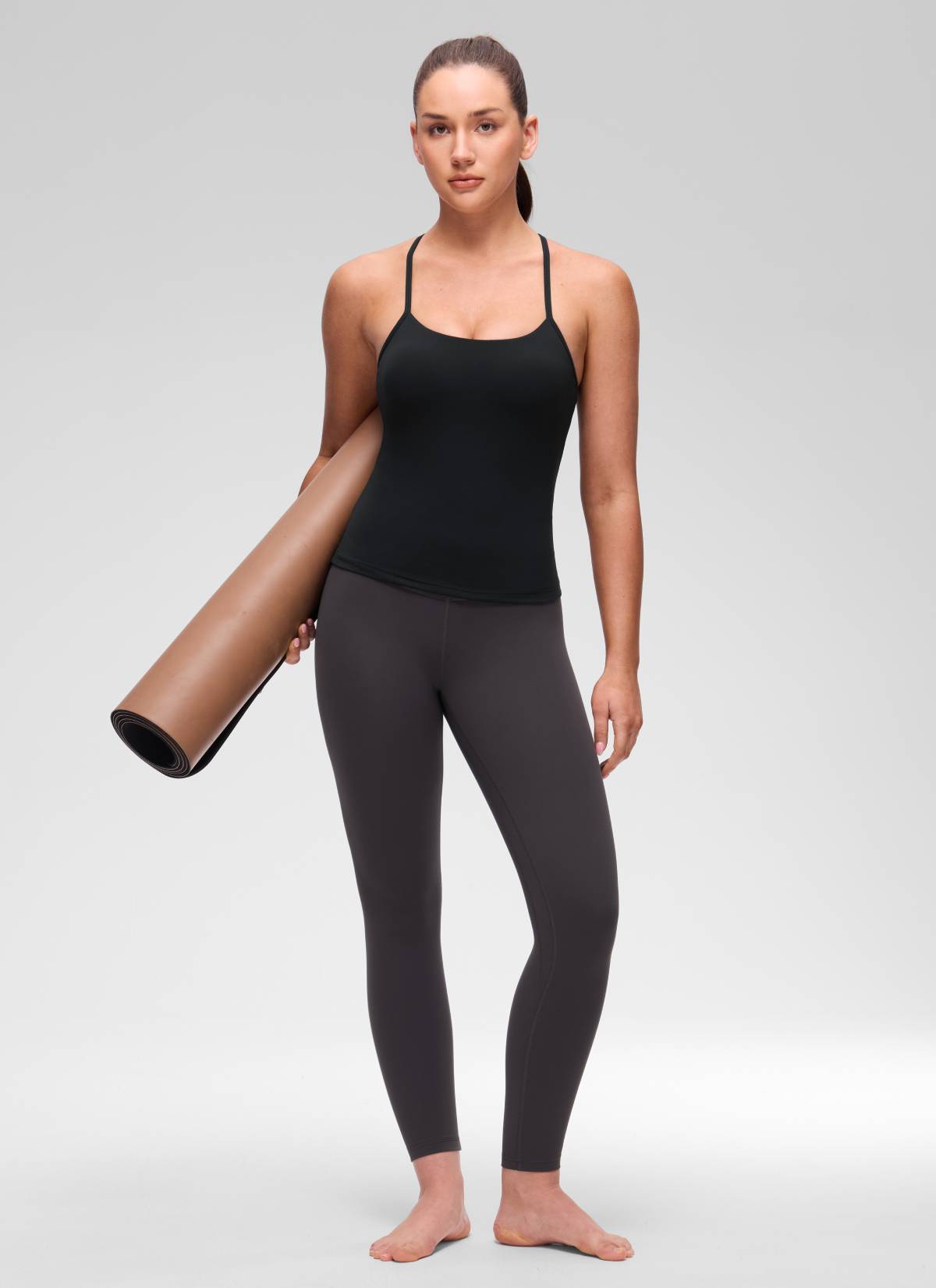 CRZ YOGA Yoga Slim Fit Wanita Butterluxe Bra Terbina Dalam Tank Y Back Hitam