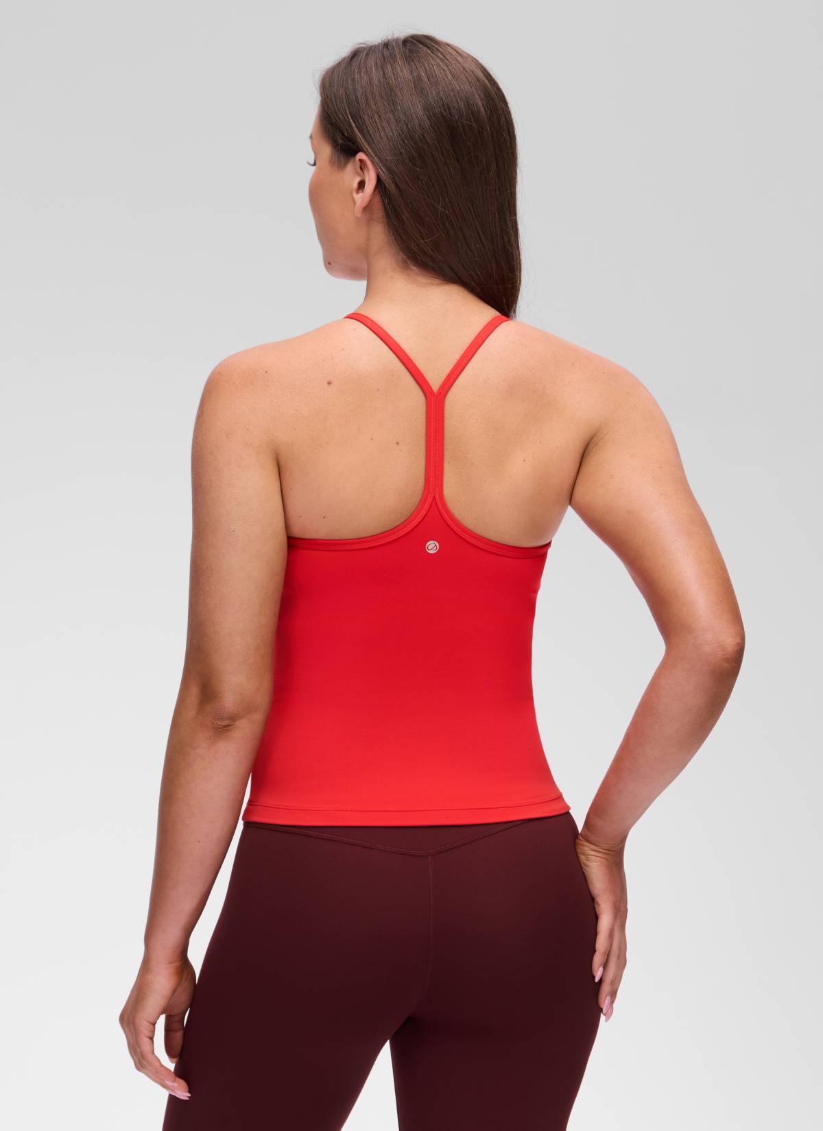 CRZ YOGA Yoga Slim Fit Wanita Butterluxe Bra Terbina Dalam Bertali Belakang Merah Tua