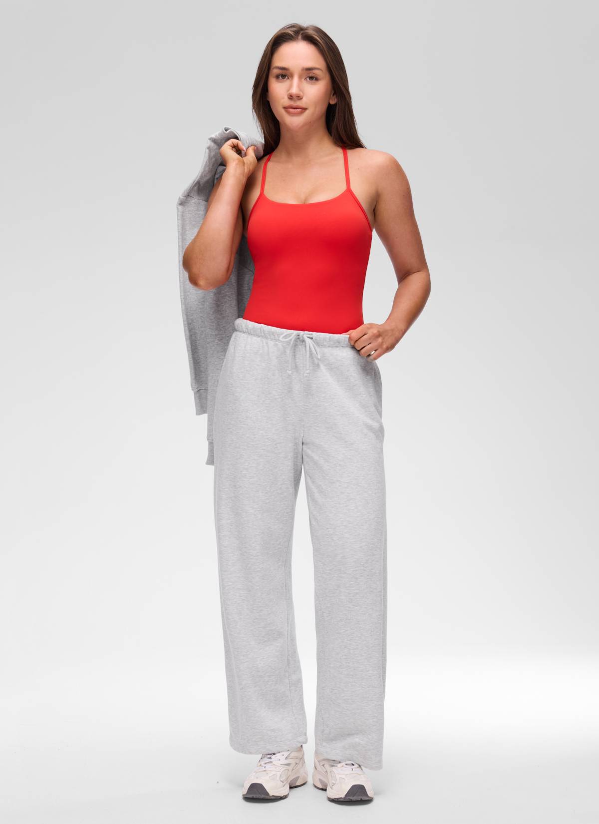 CRZ YOGA Yoga Slim Fit Wanita Butterluxe Bra Terbina Dalam Bertali Belakang Merah Tua