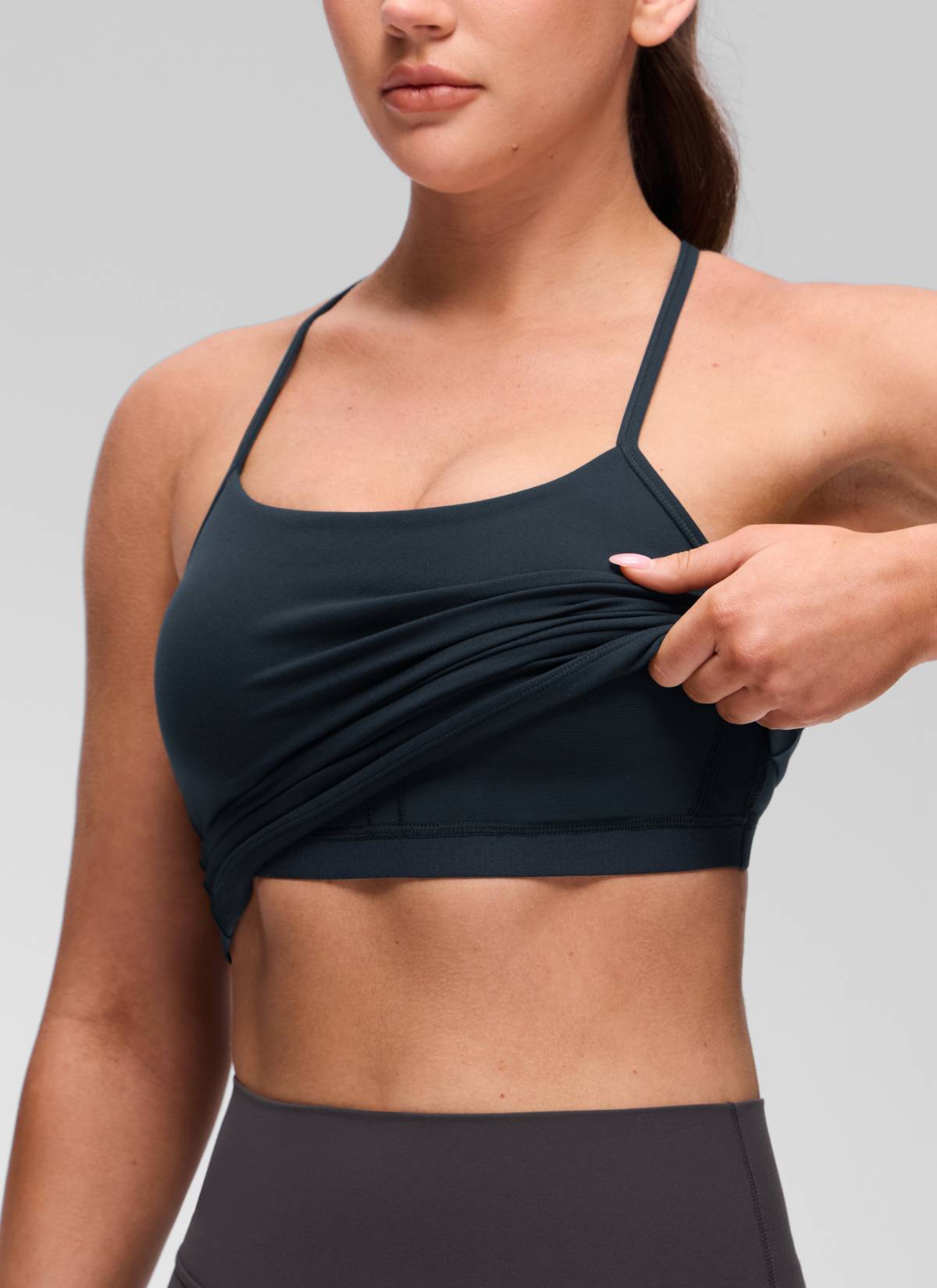CRZ YOGA Yoga Slim Fit Wanita Butterluxe Bra Terbina Dalam Tank Y Back True Navy