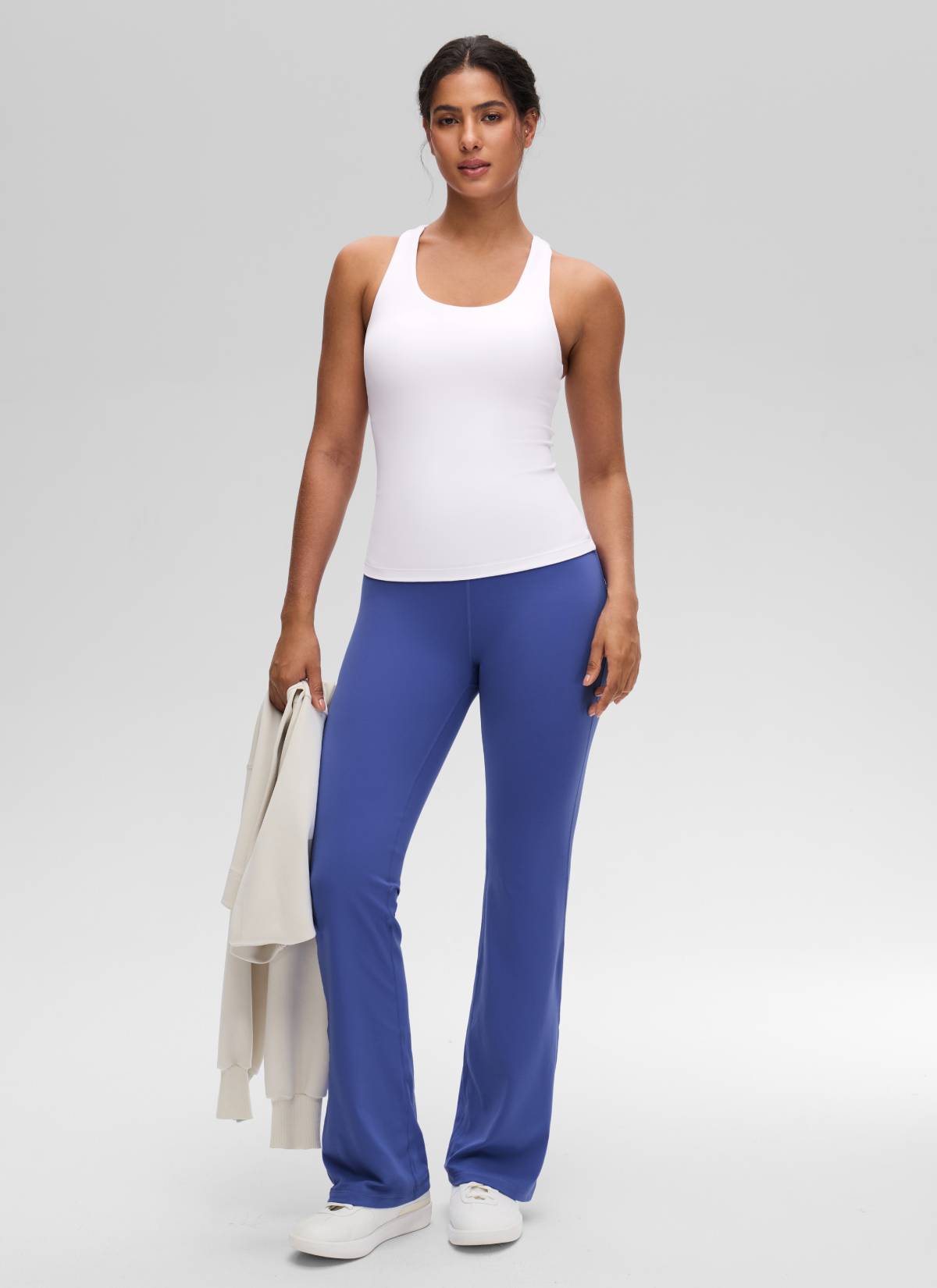 Baju Ketat Yoga Wanita CRZ YOGA Butterluxe Tangki Bra Terbina Dalam Putih