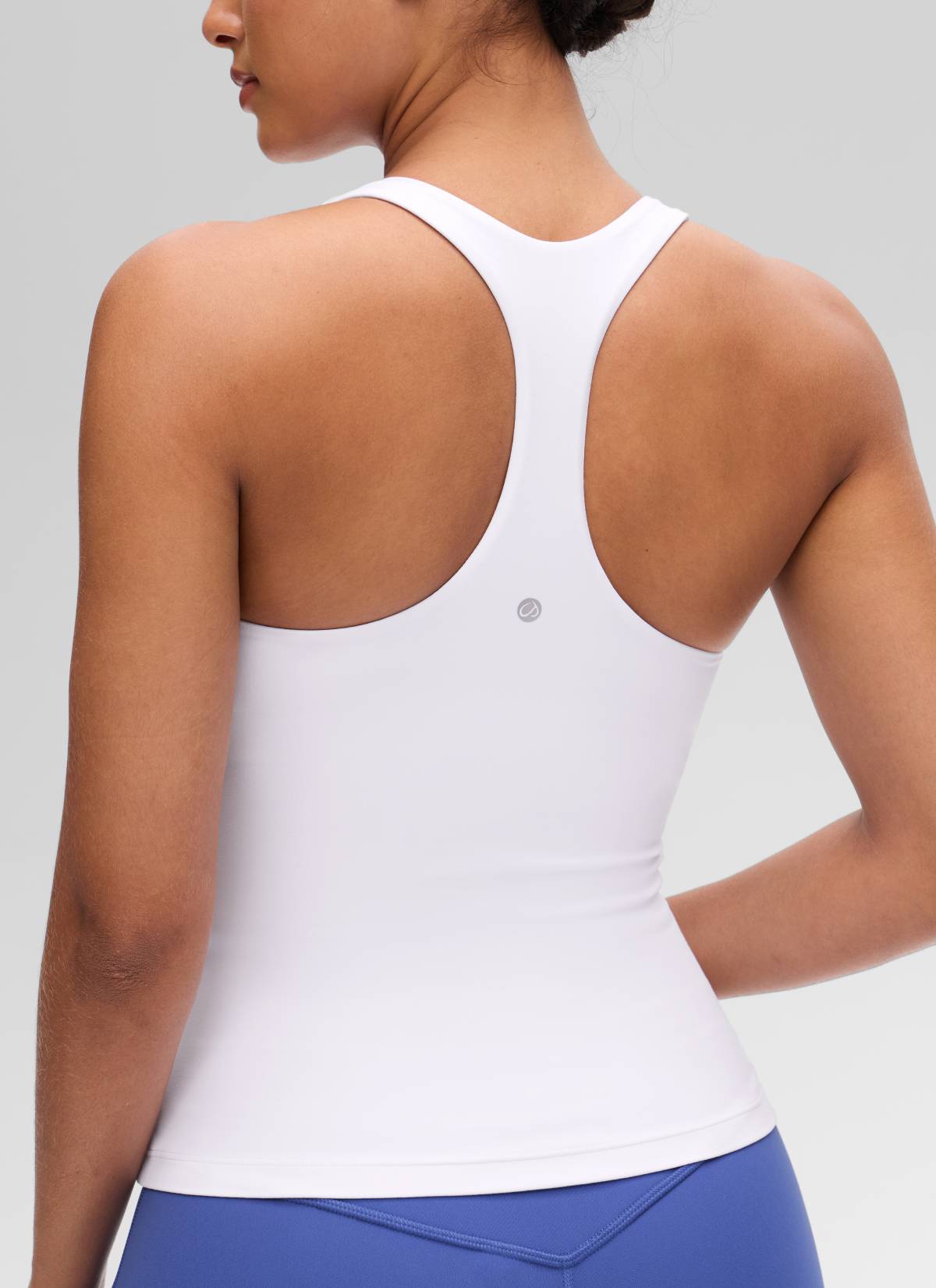 Baju Ketat Yoga Wanita CRZ YOGA Butterluxe Tangki Bra Terbina Dalam Putih