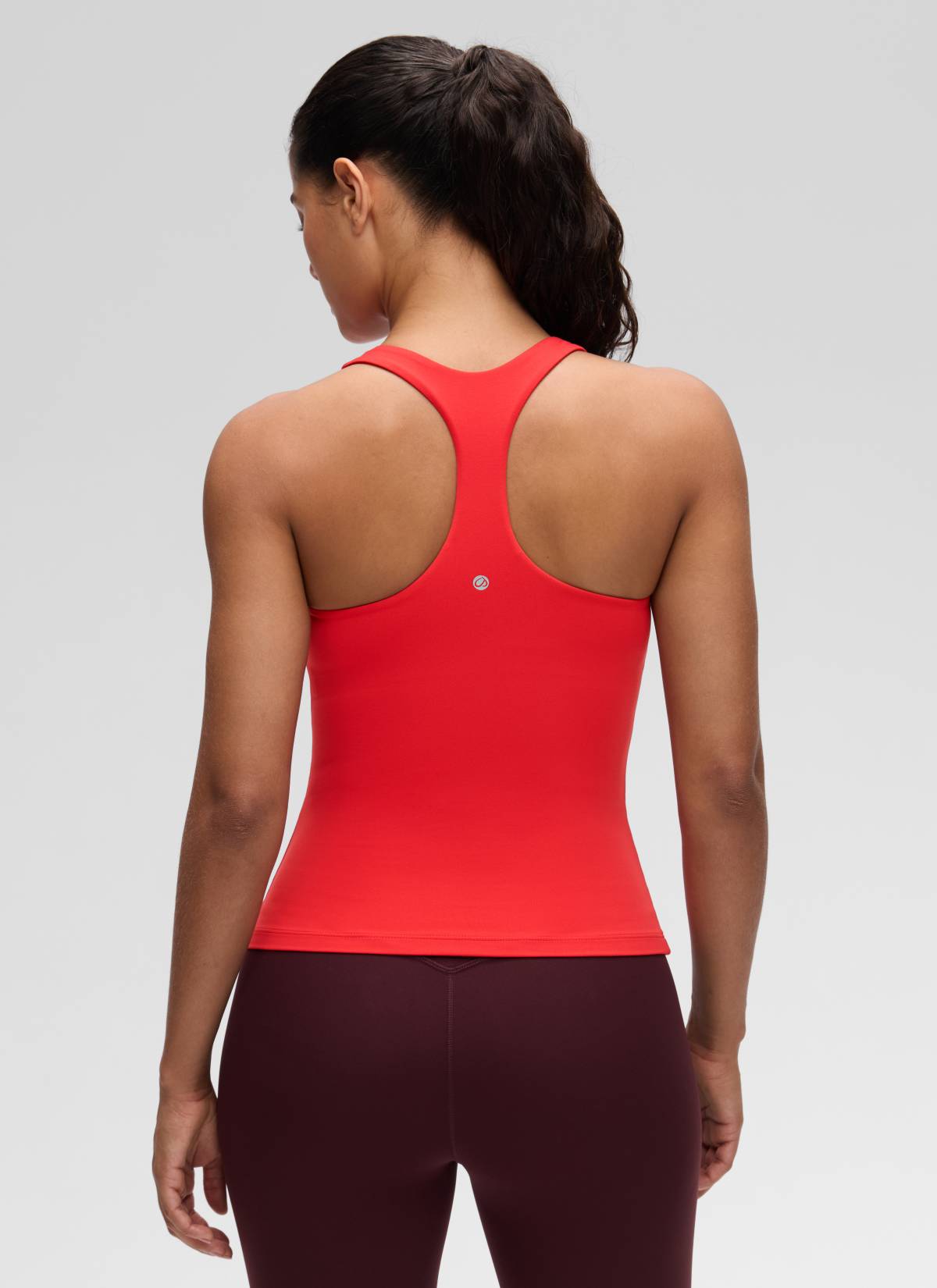 Baju Ketat Yoga Wanita CRZ YOGA Butterluxe Tangki Bra Terbina Dalam Merah Tua