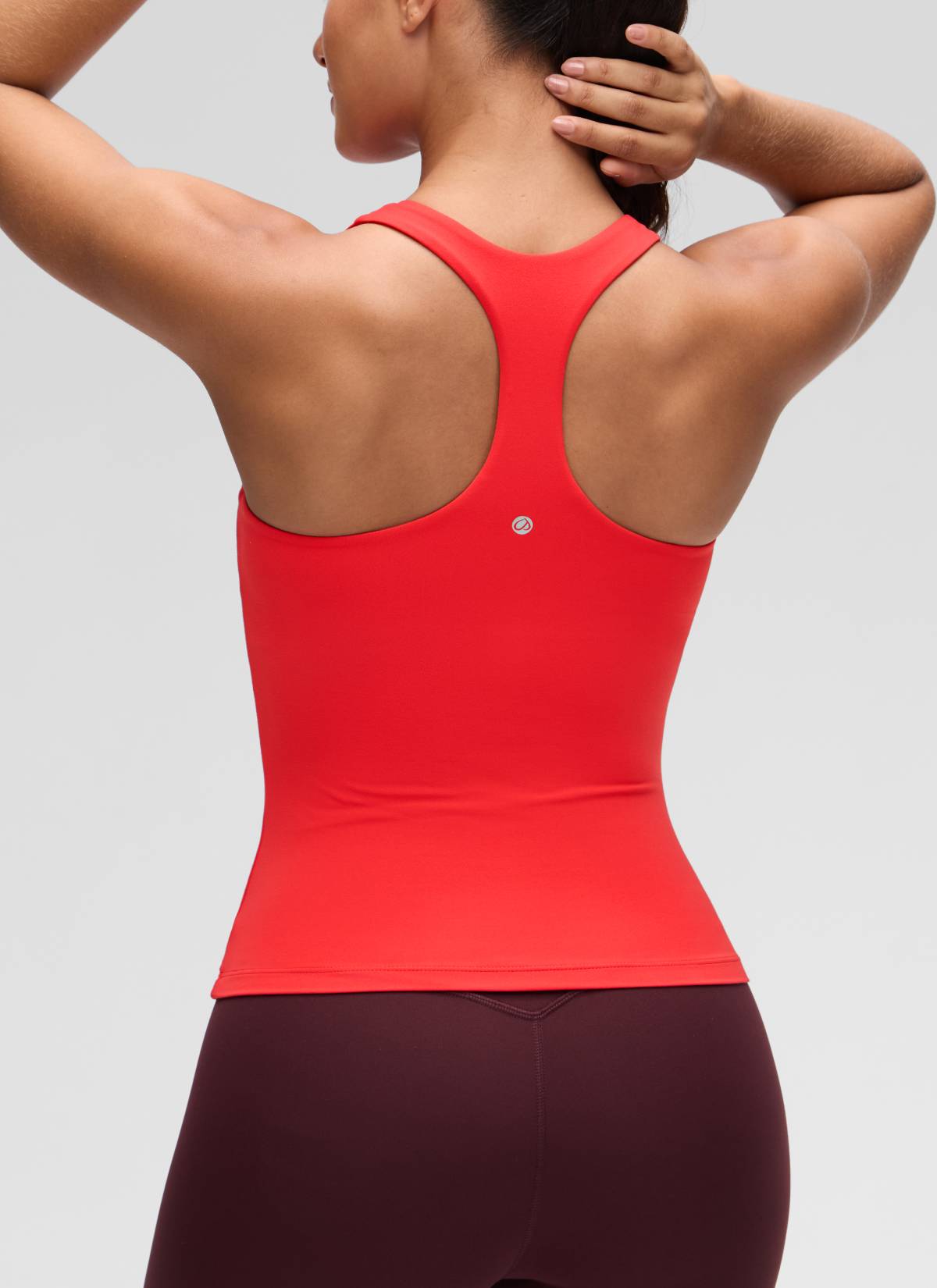 Baju Ketat Yoga Wanita CRZ YOGA Butterluxe Tangki Bra Terbina Dalam Merah Tua