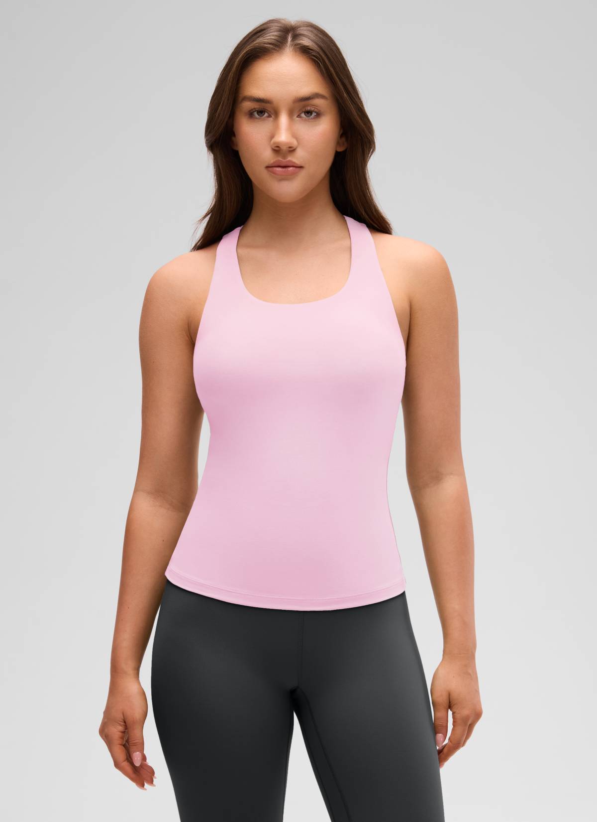 Baju Ketat Yoga Wanita CRZ YOGA Butterluxe Tangki Bra Terbina Dalam Peony Merah Jambu