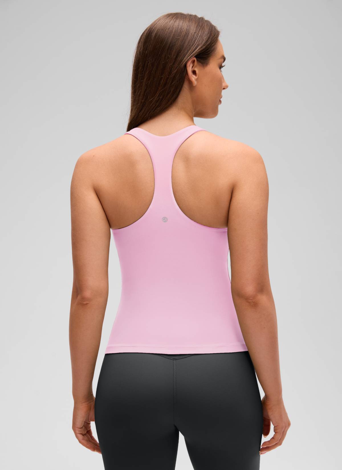 Baju Ketat Yoga Wanita CRZ YOGA Butterluxe Tangki Bra Terbina Dalam Peony Merah Jambu