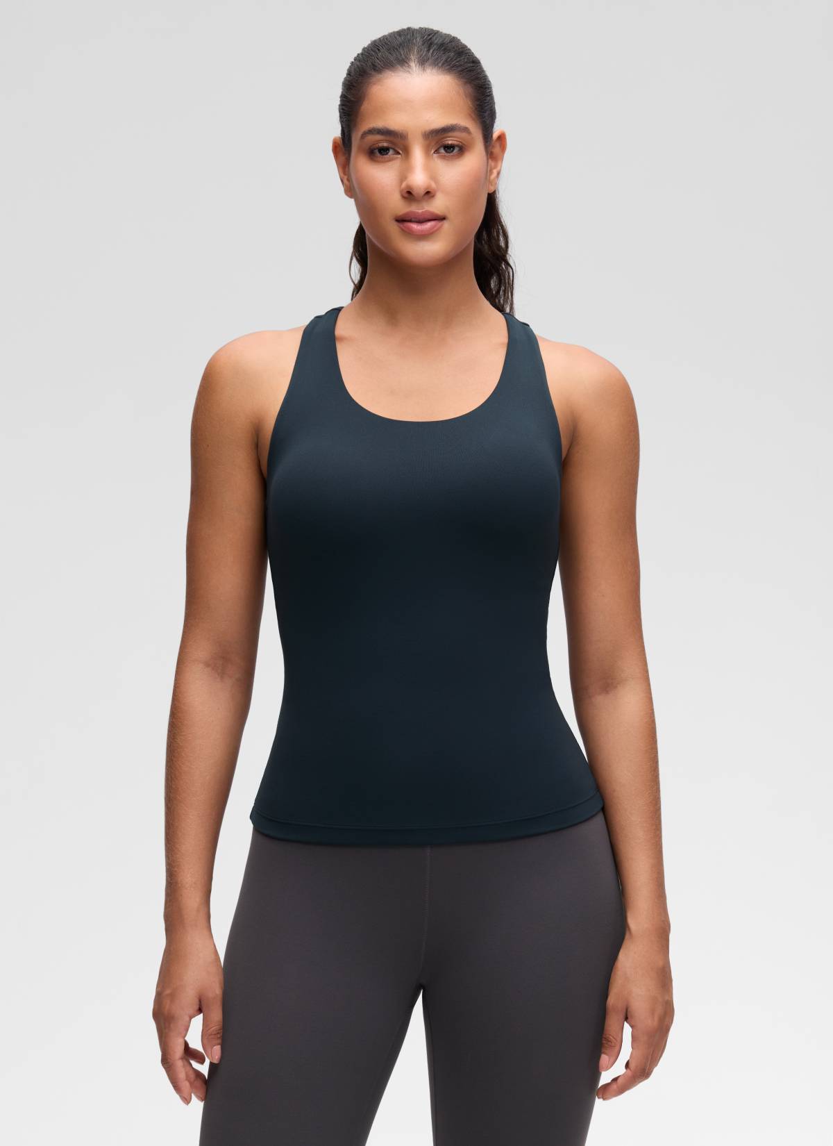 Baju Ketat Yoga Wanita CRZ YOGA Butterluxe Tangki Bra Terbina Dalam True Navy