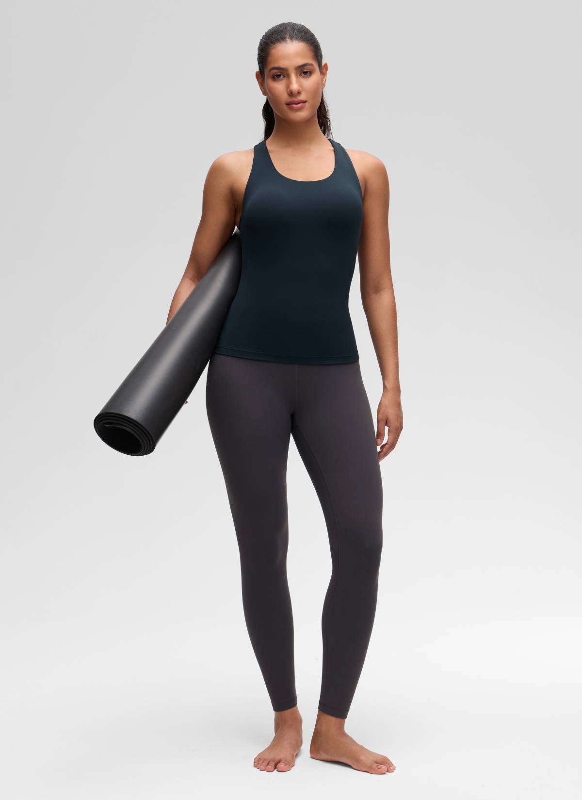 Baju Ketat Yoga Wanita CRZ YOGA Butterluxe Tangki Bra Terbina Dalam True Navy